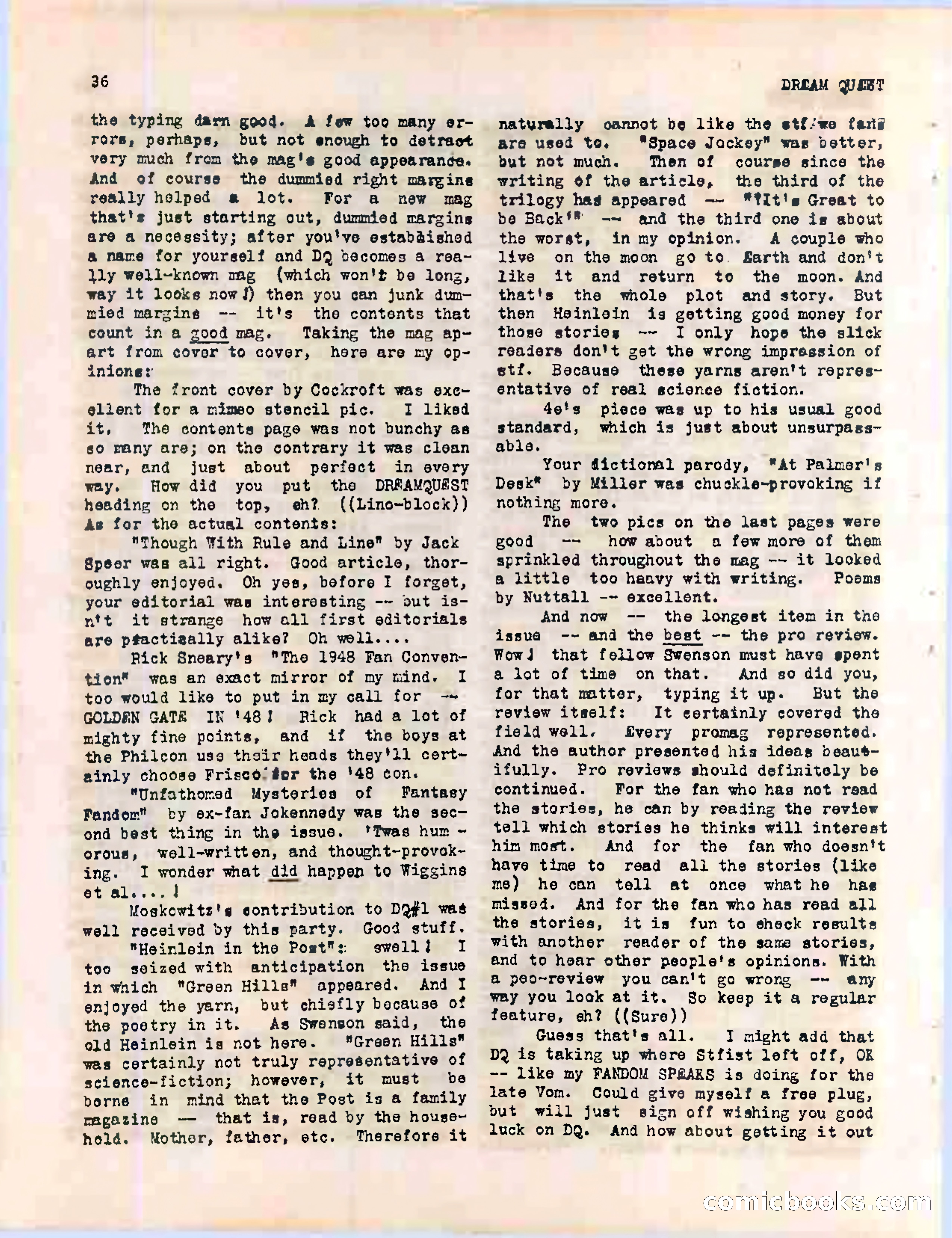 Dream Quest, Vol. 1, No. 2 — page 38 of 44