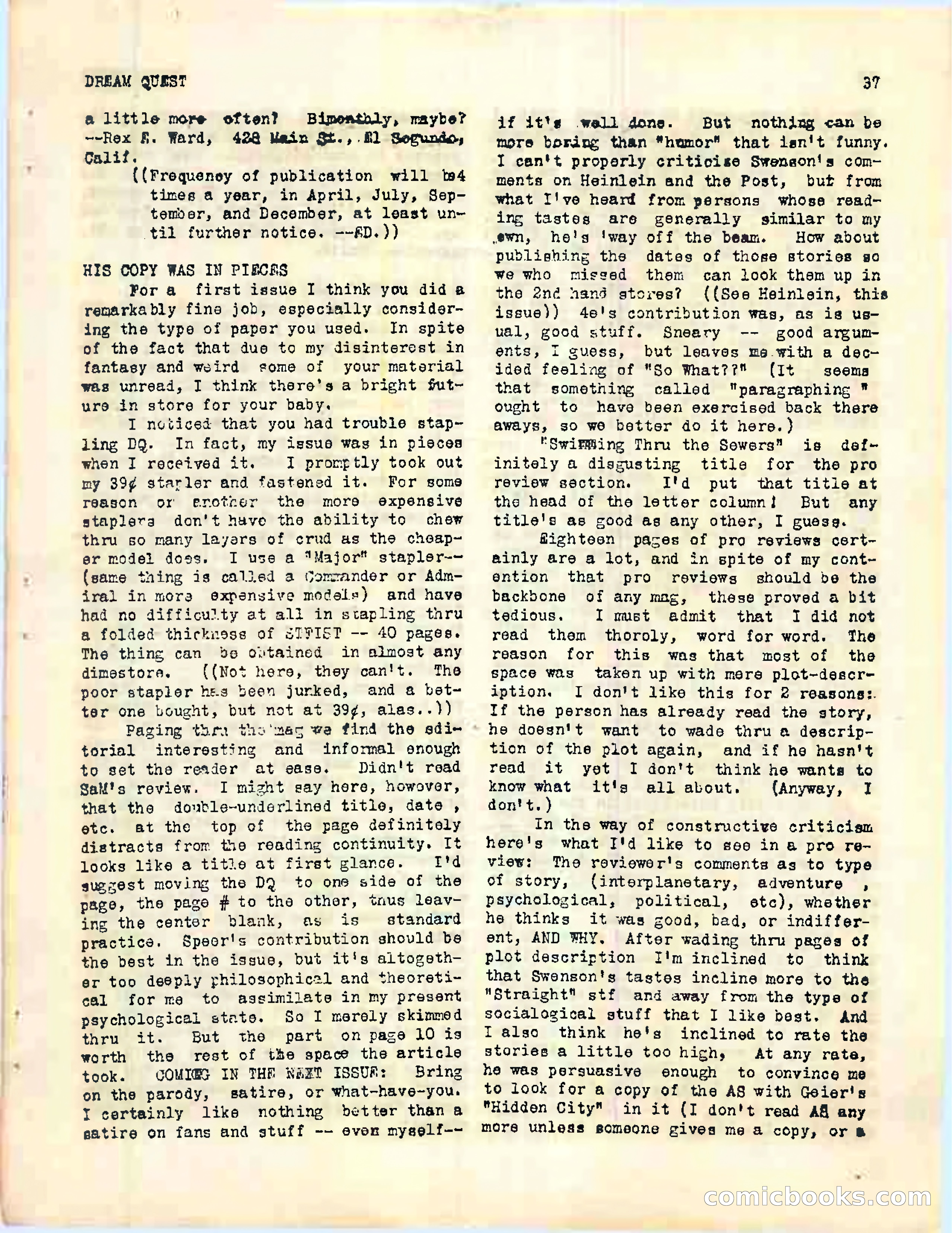 Dream Quest, Vol. 1, No. 2 — page 39 of 44