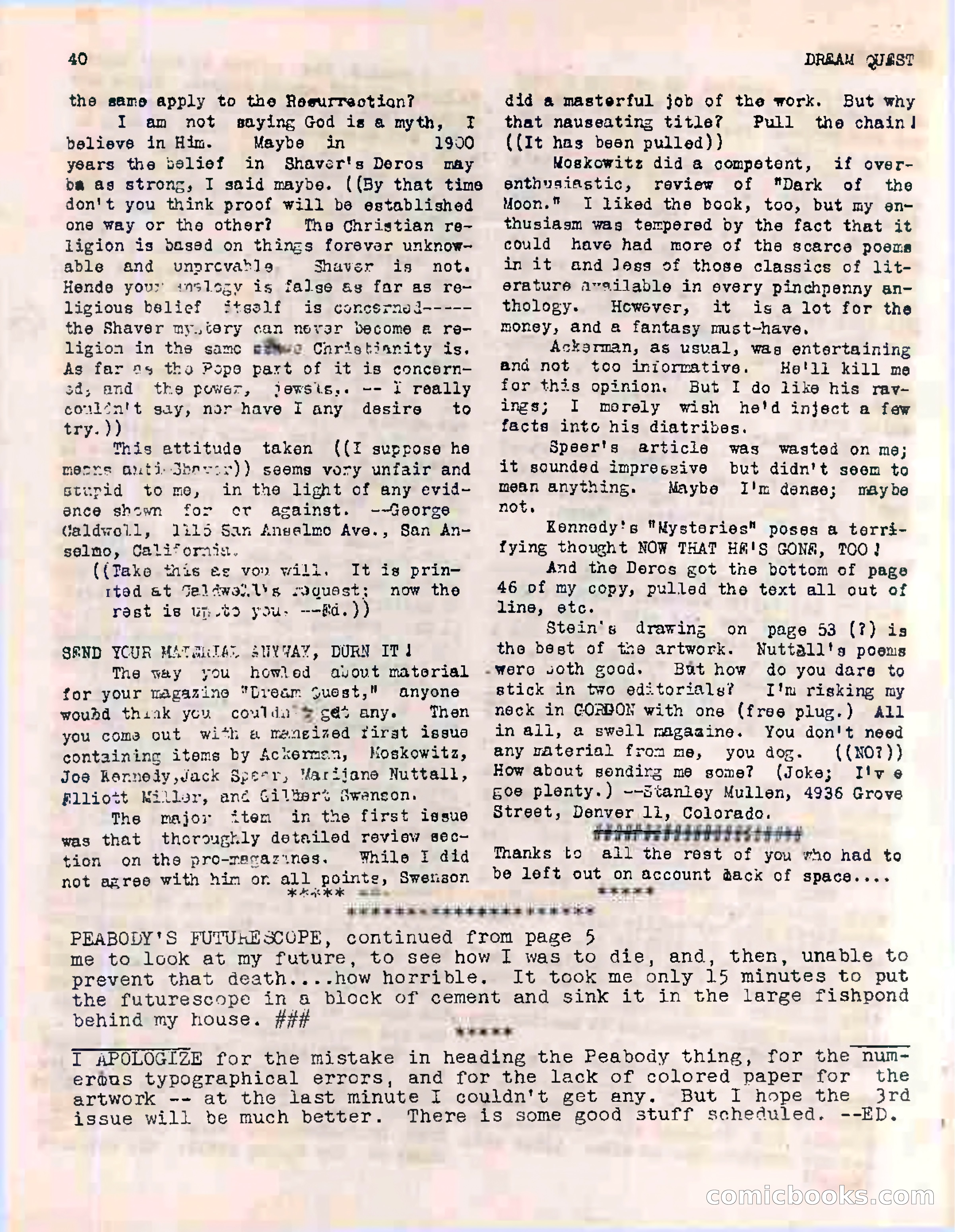 Dream Quest, Vol. 1, No. 2 — page 42 of 44