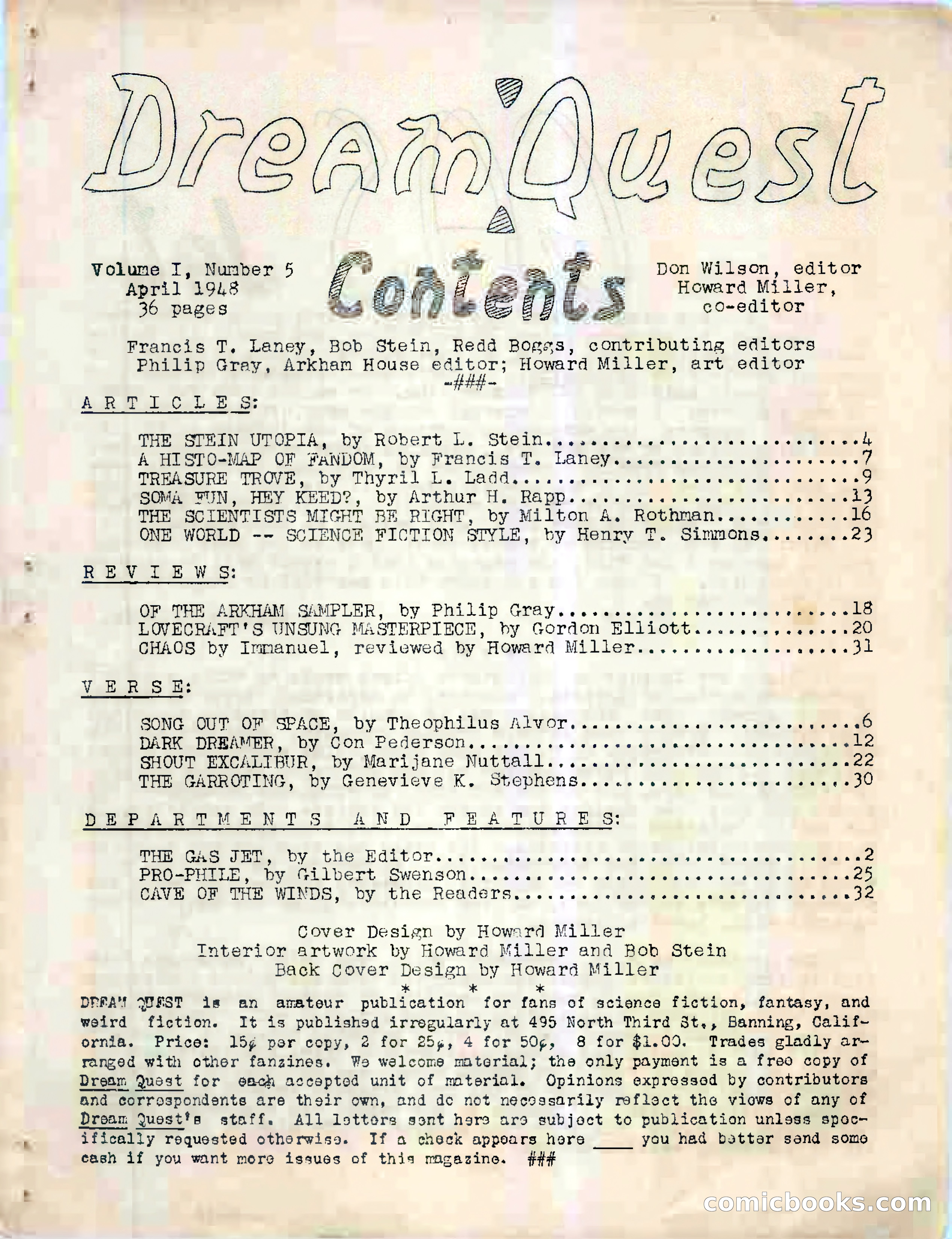 Dream Quest, Vol. 1, No. 5 — page 3 of 44
