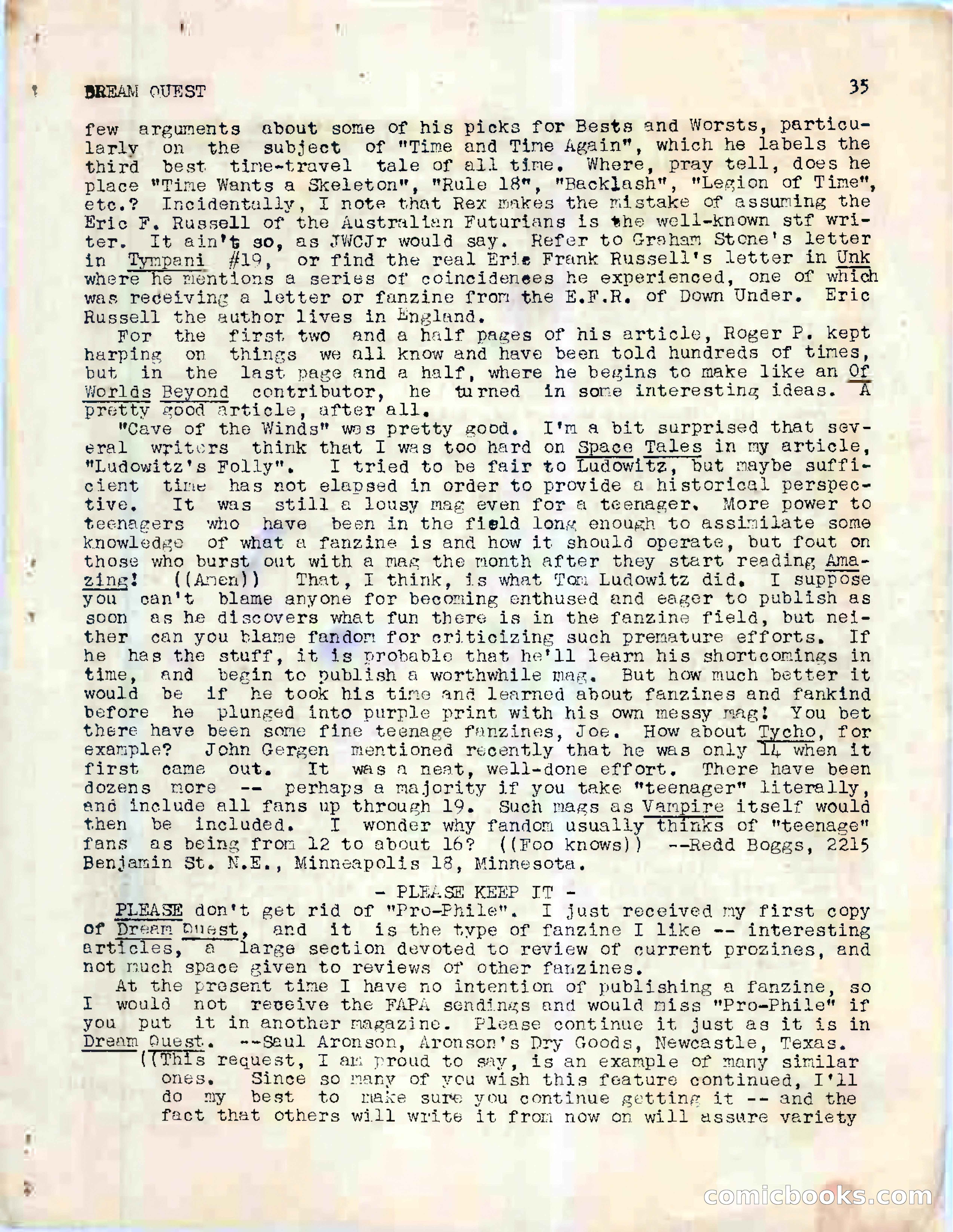 Dream Quest, Vol. 1, No. 5 — page 43 of 44
