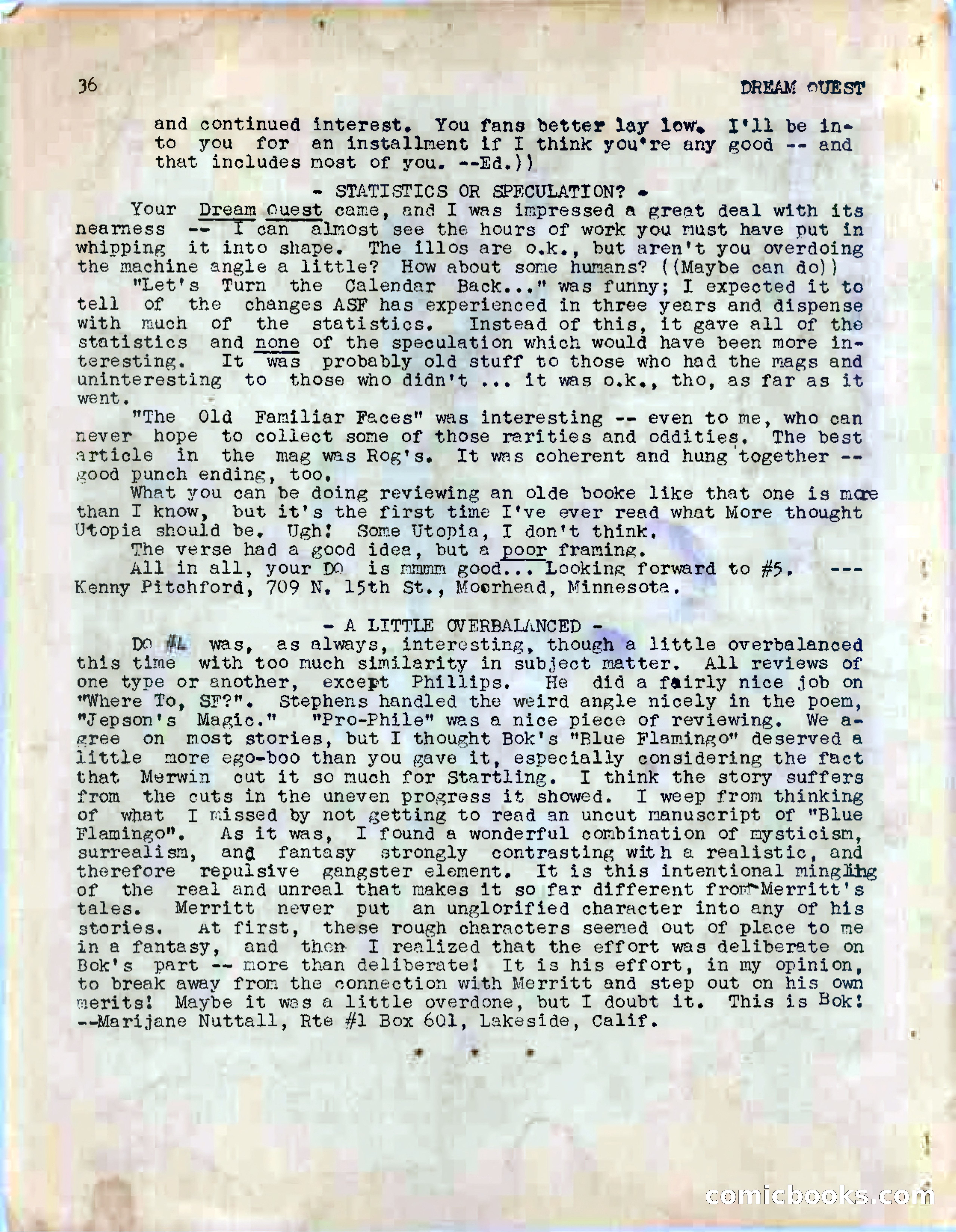 Dream Quest, Vol. 1, No. 5 — page 44 of 44