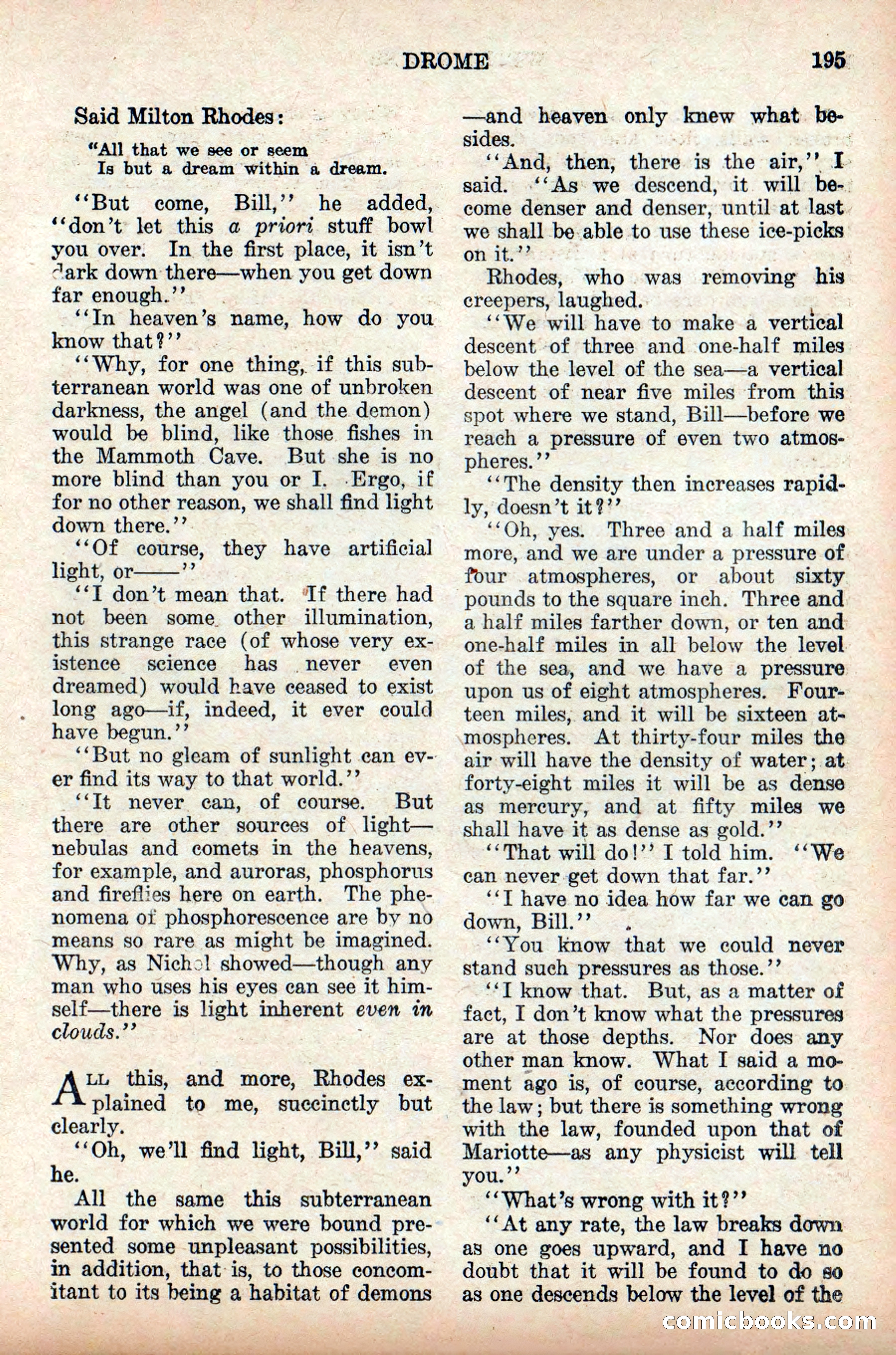 Weird Tales: "Drome" by John Martin Leahy — page 31 of 110