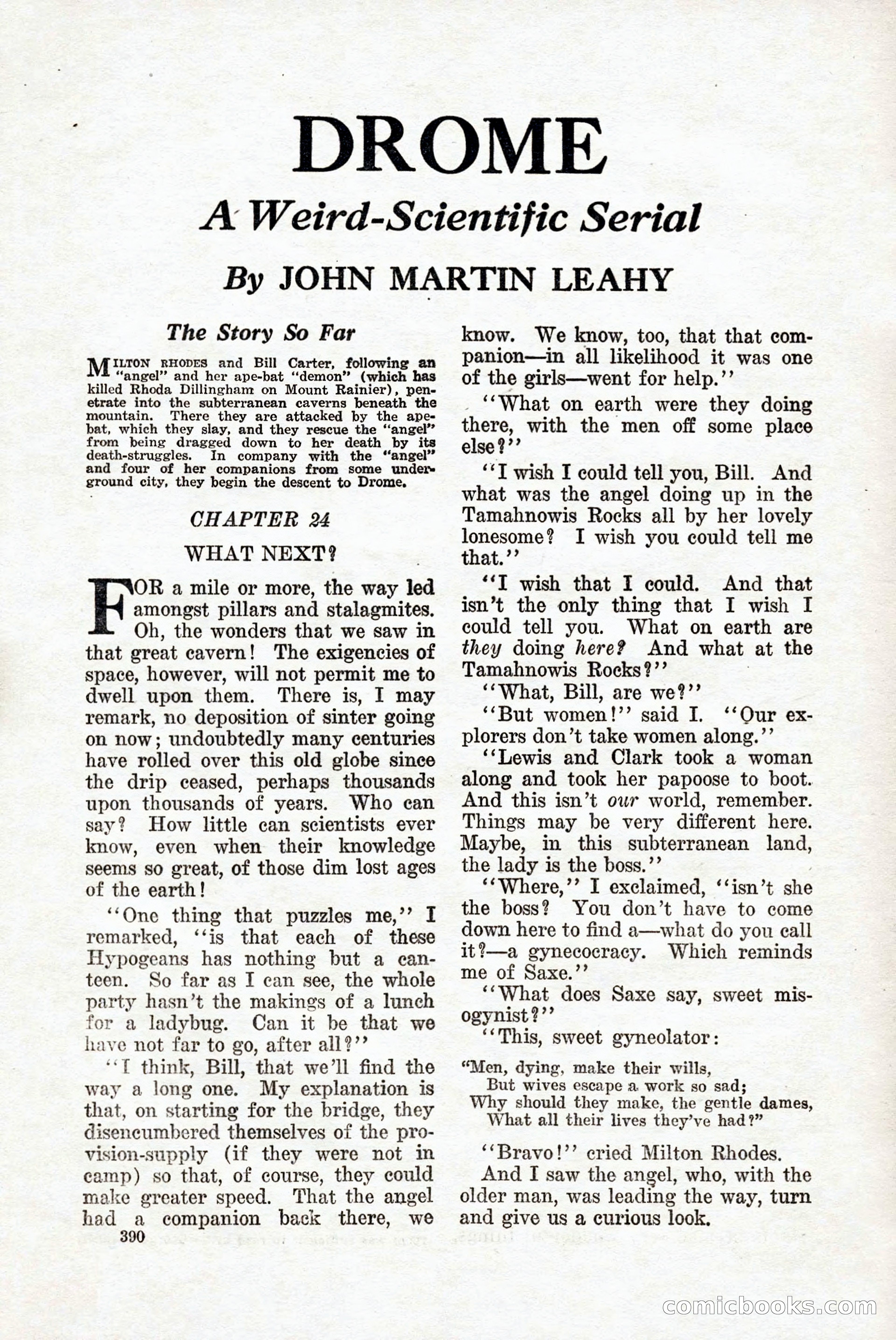 Weird Tales: "Drome" by John Martin Leahy — page 56 of 110