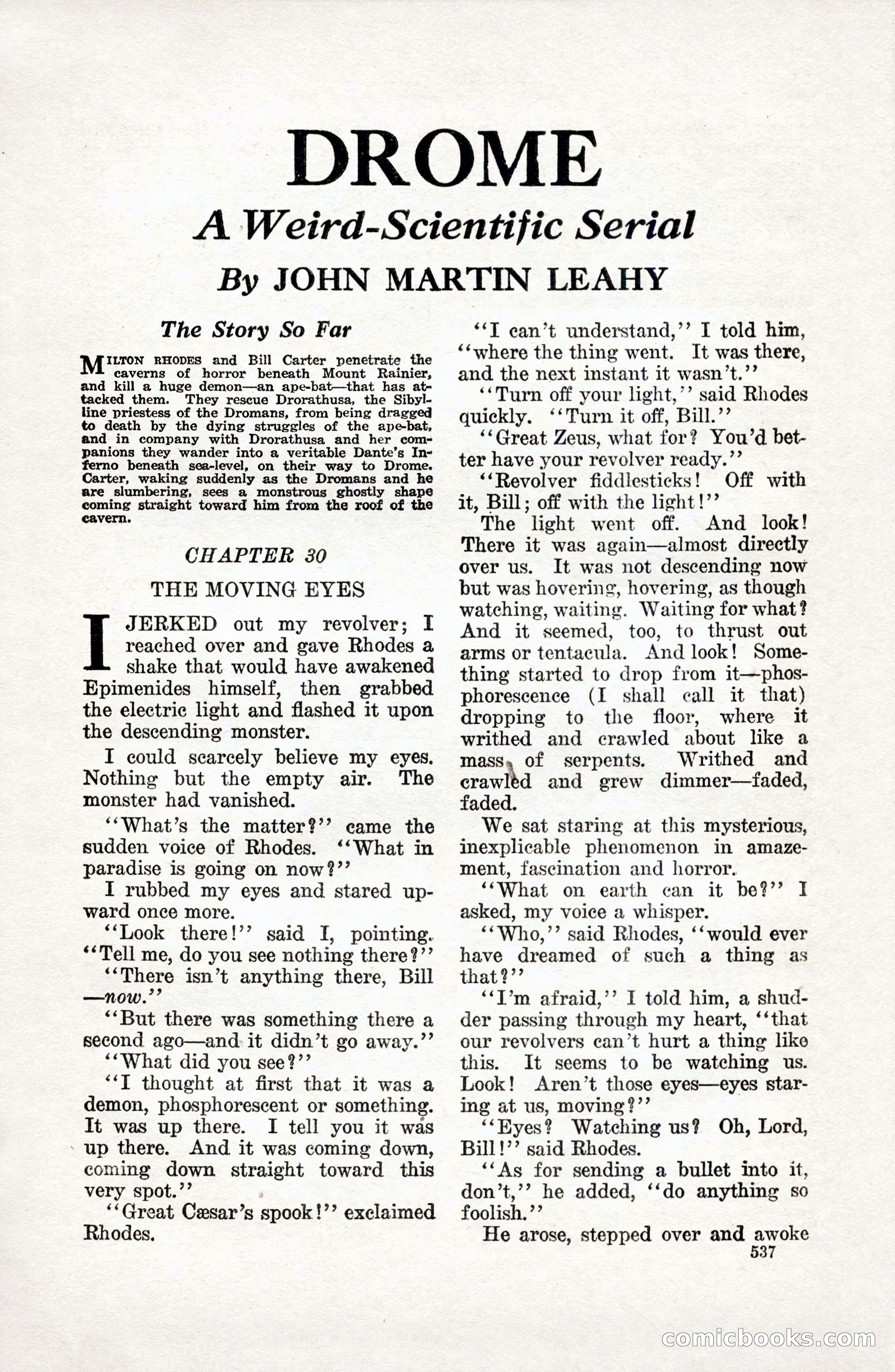 Weird Tales: "Drome" by John Martin Leahy — page 74 of 110