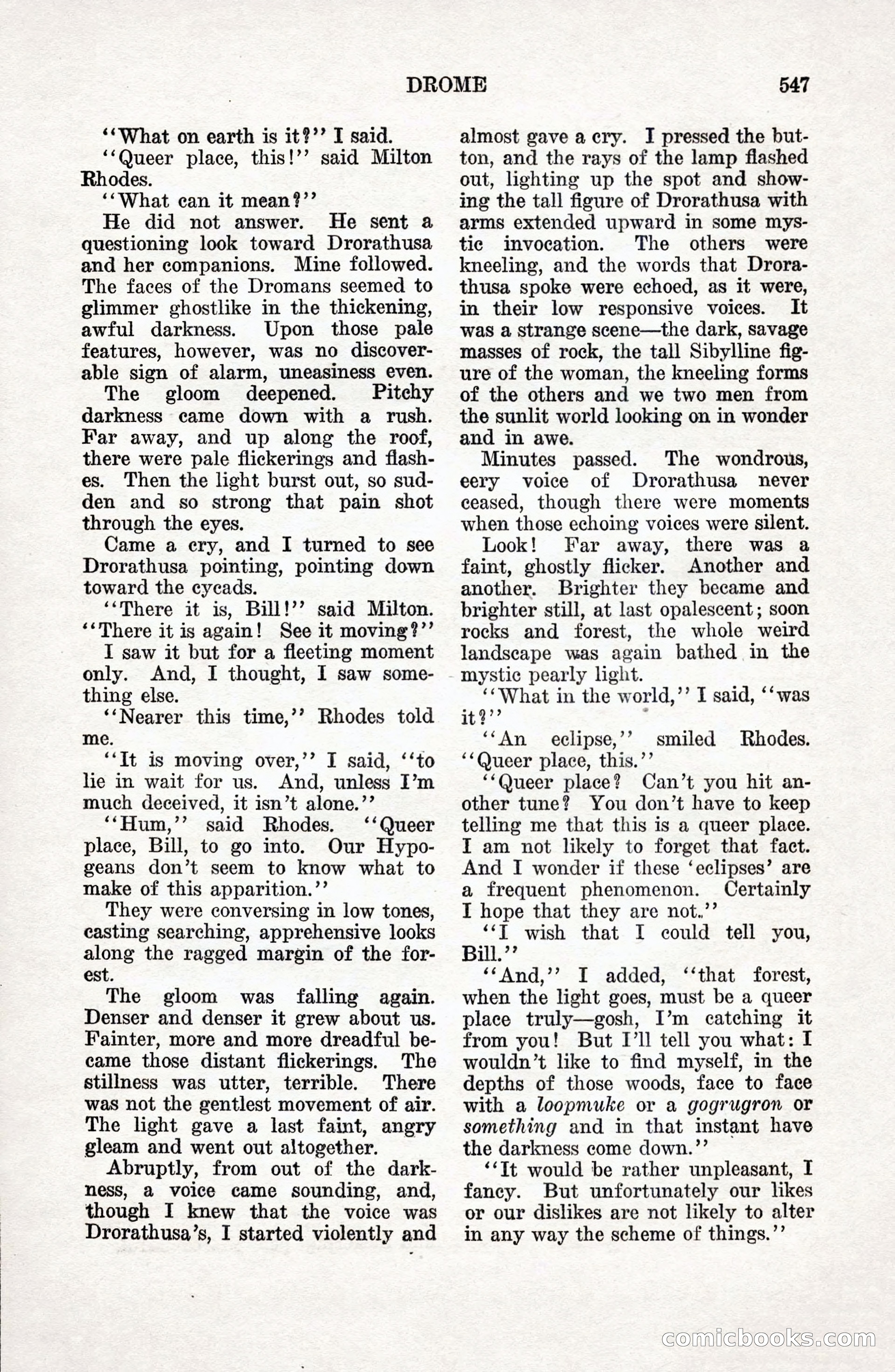 Weird Tales: "Drome" by John Martin Leahy — page 84 of 110