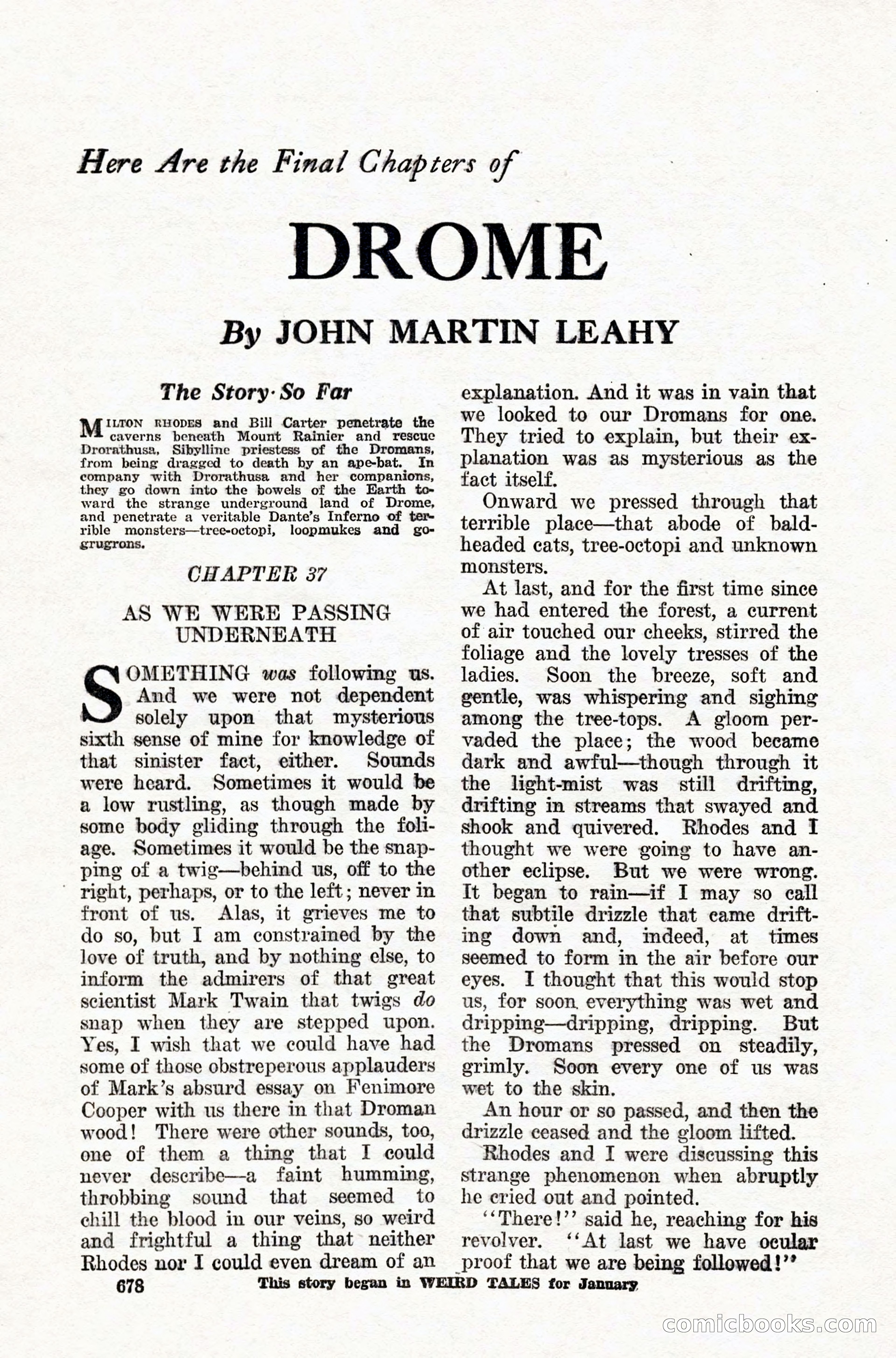 Weird Tales: "Drome" by John Martin Leahy — page 94 of 110