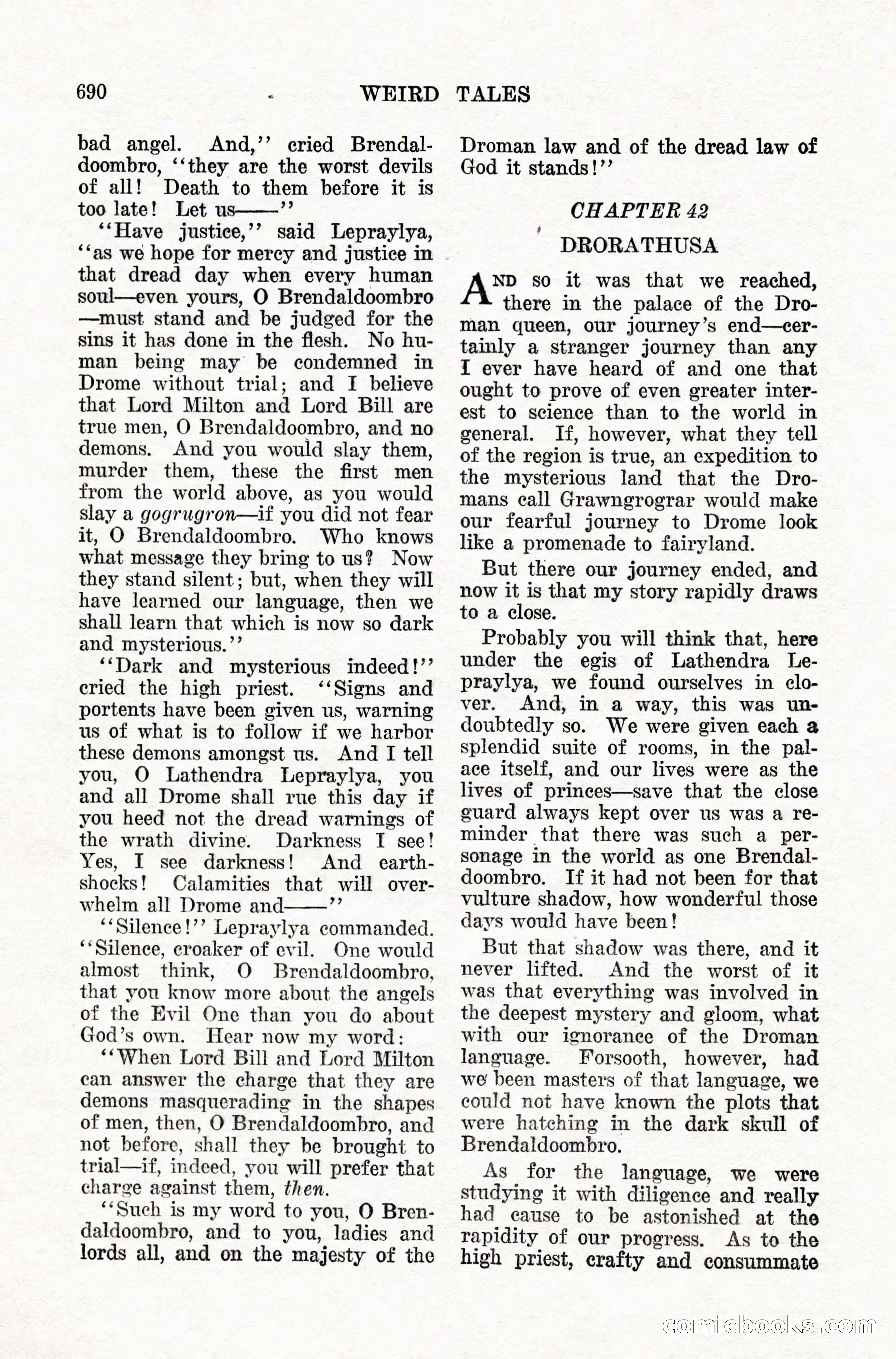 Weird Tales: "Drome" by John Martin Leahy — page 106 of 110