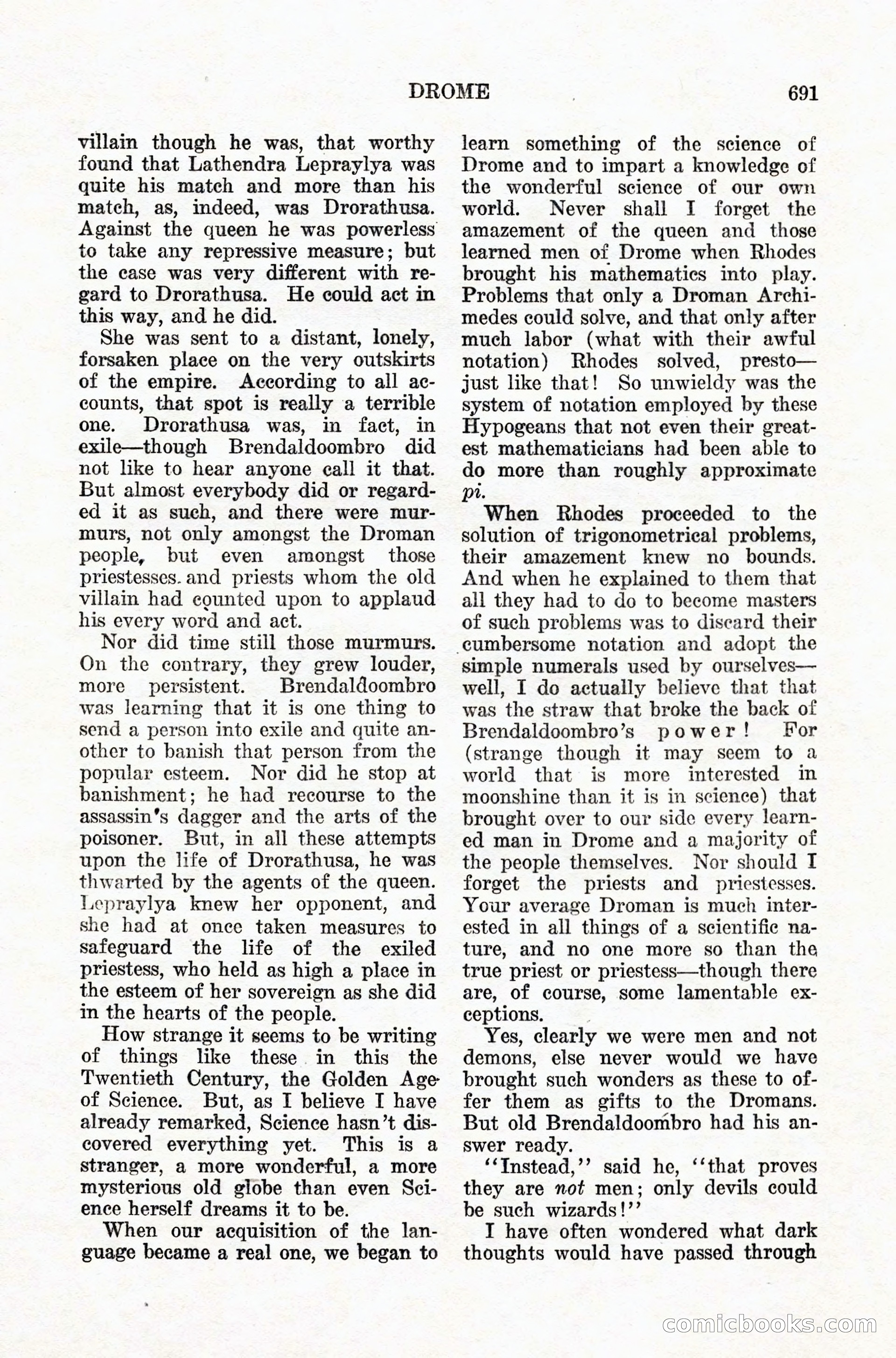 Weird Tales: "Drome" by John Martin Leahy — page 107 of 110
