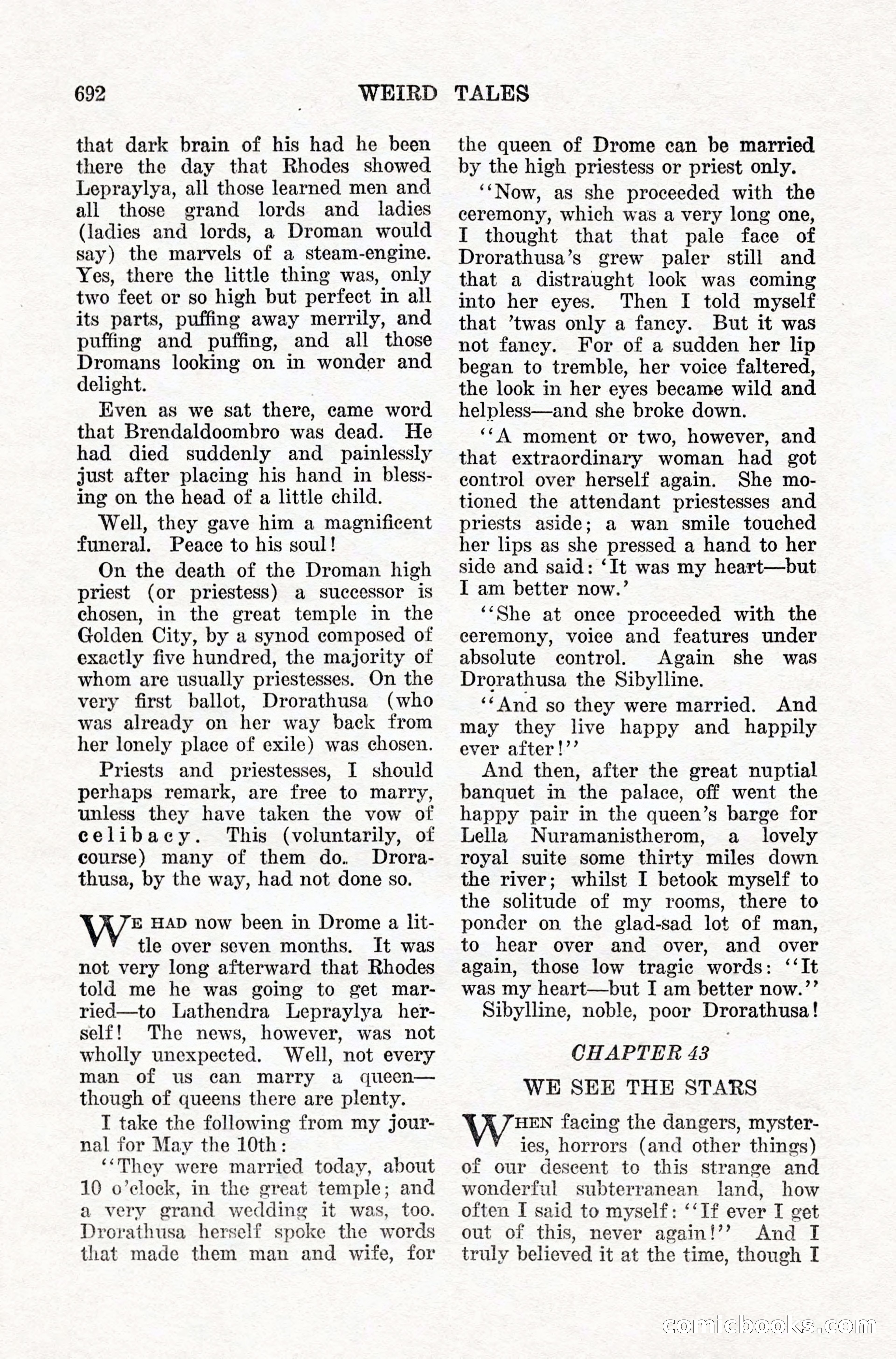 Weird Tales: "Drome" by John Martin Leahy — page 108 of 110