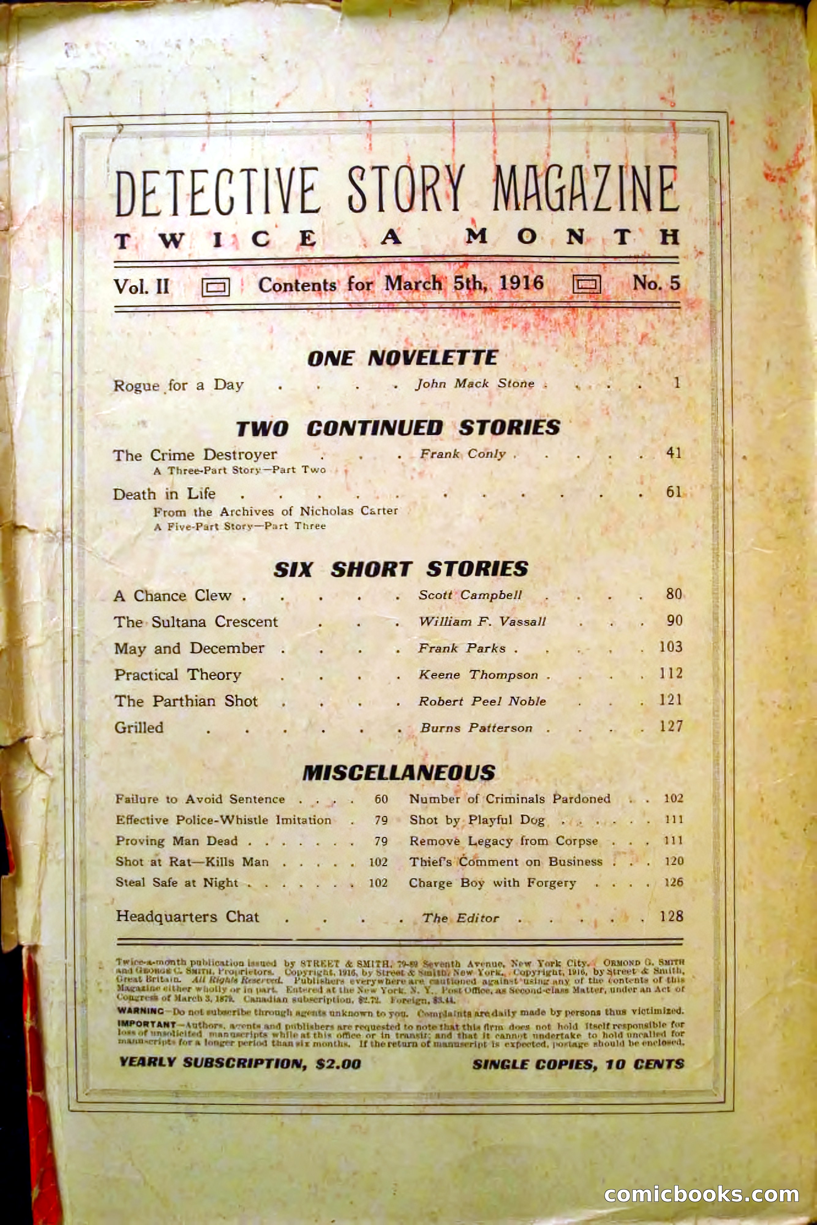 Detective Story Magazine, Vol. 2, No. 5 — page 2 of 132