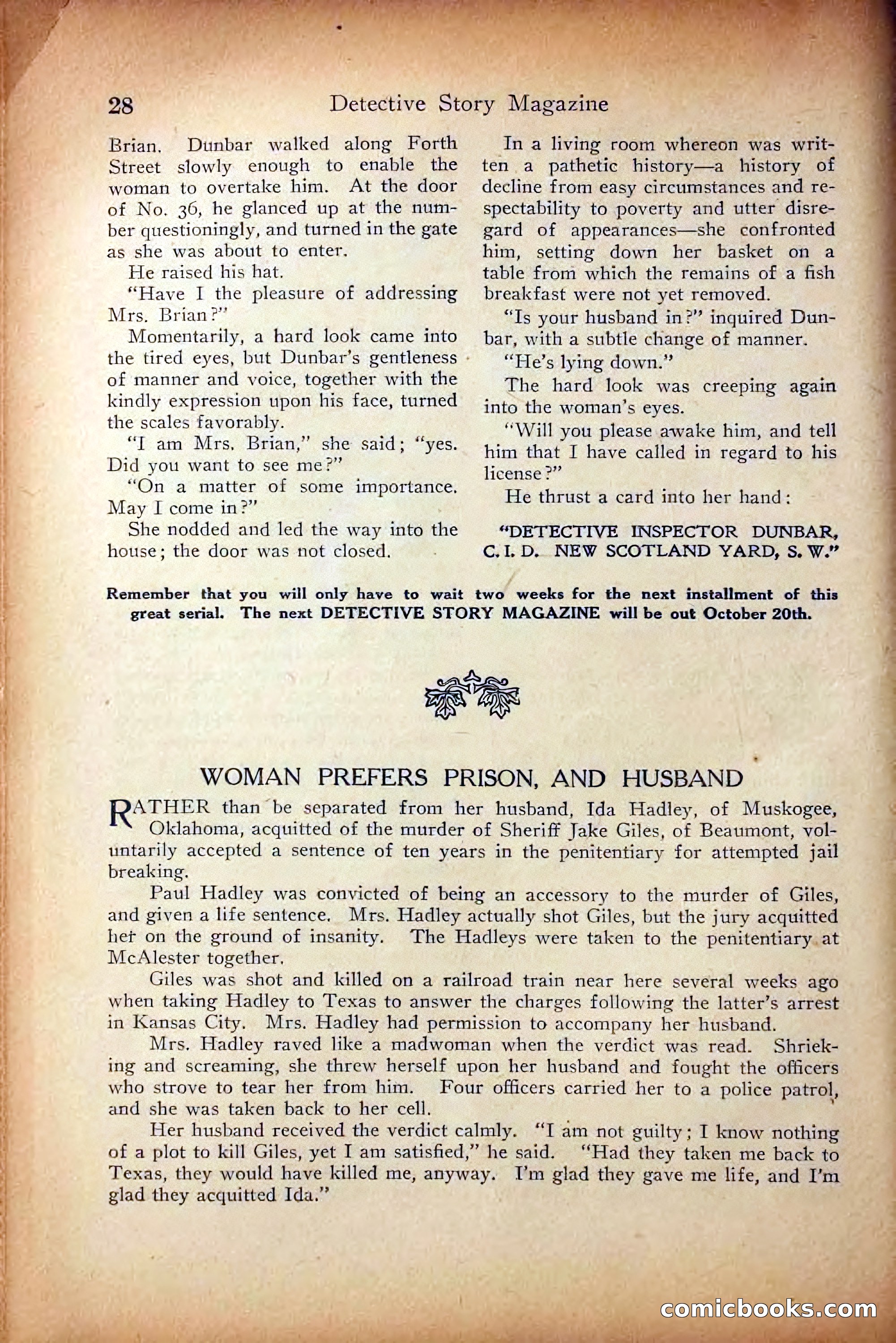 Detective Story Magazine, October 5, 1916 — page 30 of 132