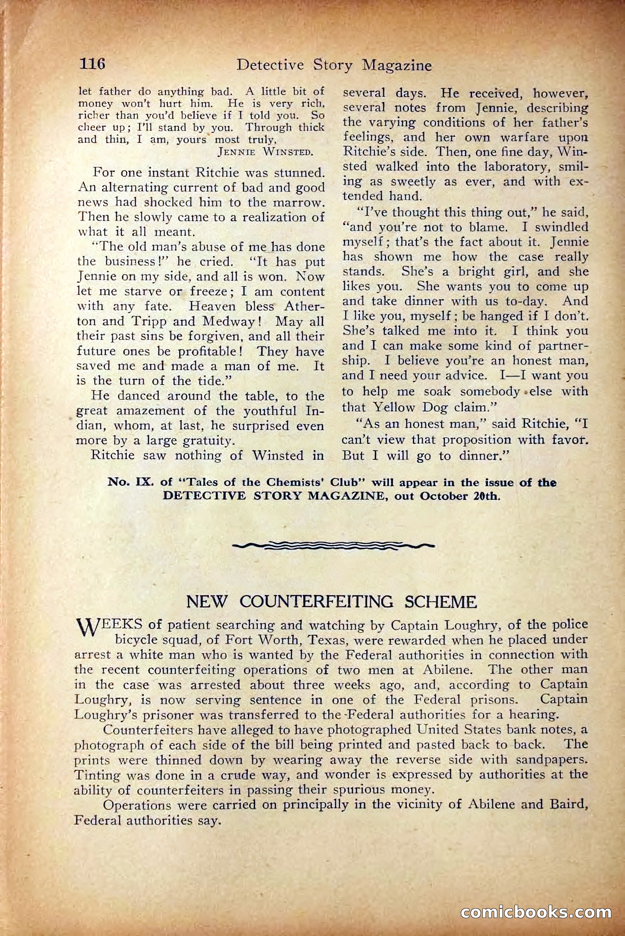Detective Story Magazine, October 5, 1916 — page 118 of 132
