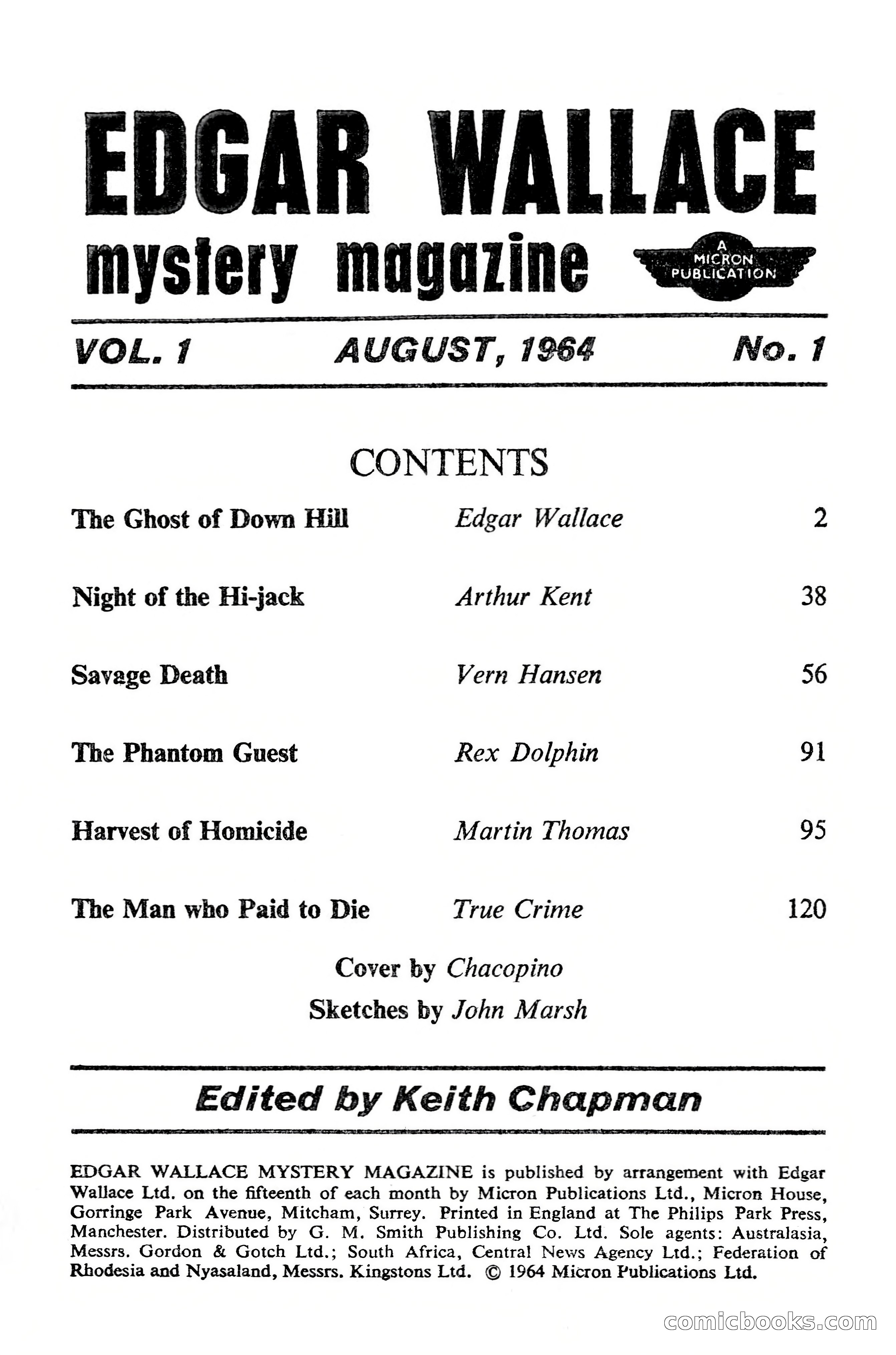 Edgar Wallace Mystery Magazine, Vol. 1, No. 1 — page 3 of 132