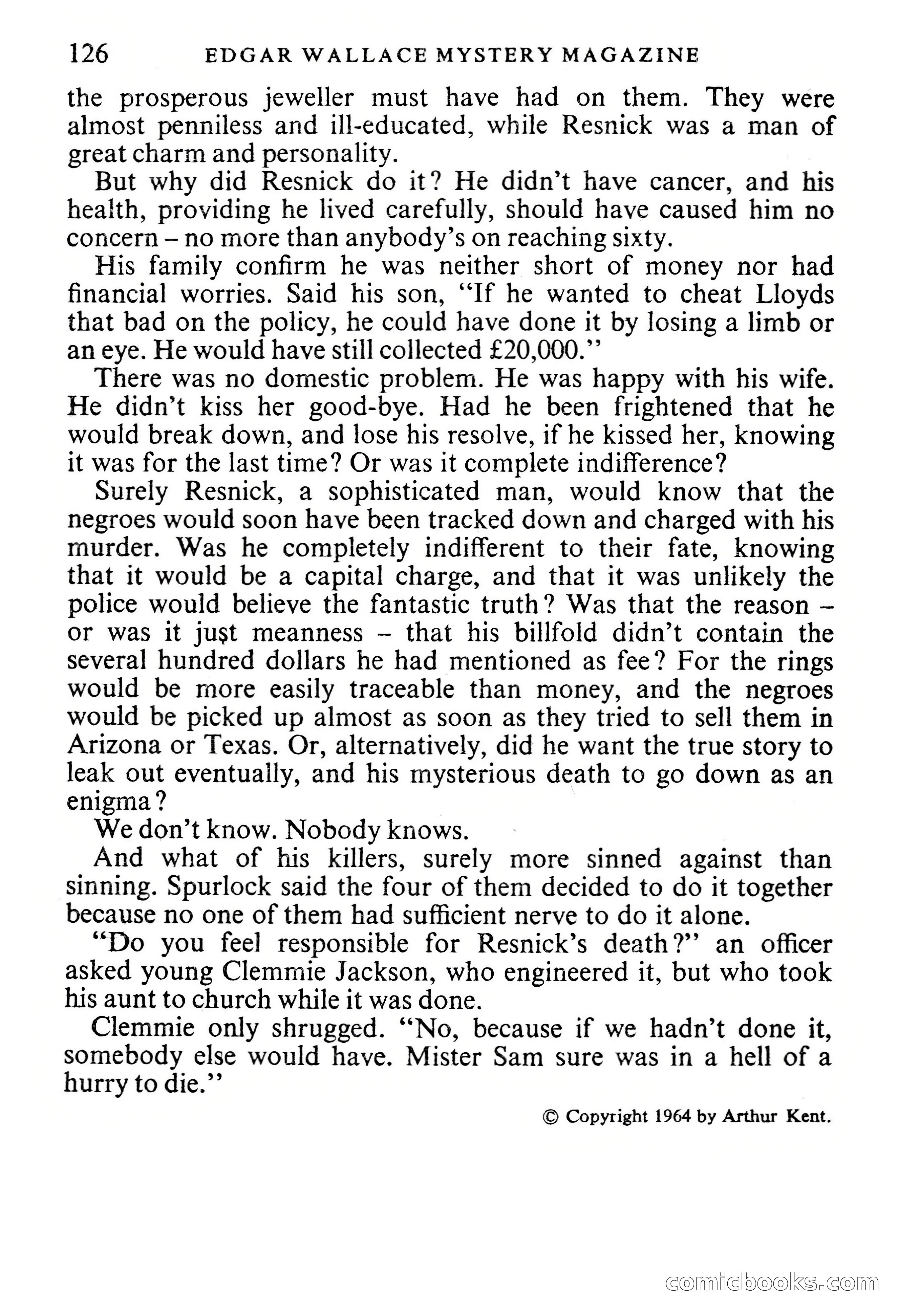 Edgar Wallace Mystery Magazine, Vol. 1, No. 1 — page 128 of 132