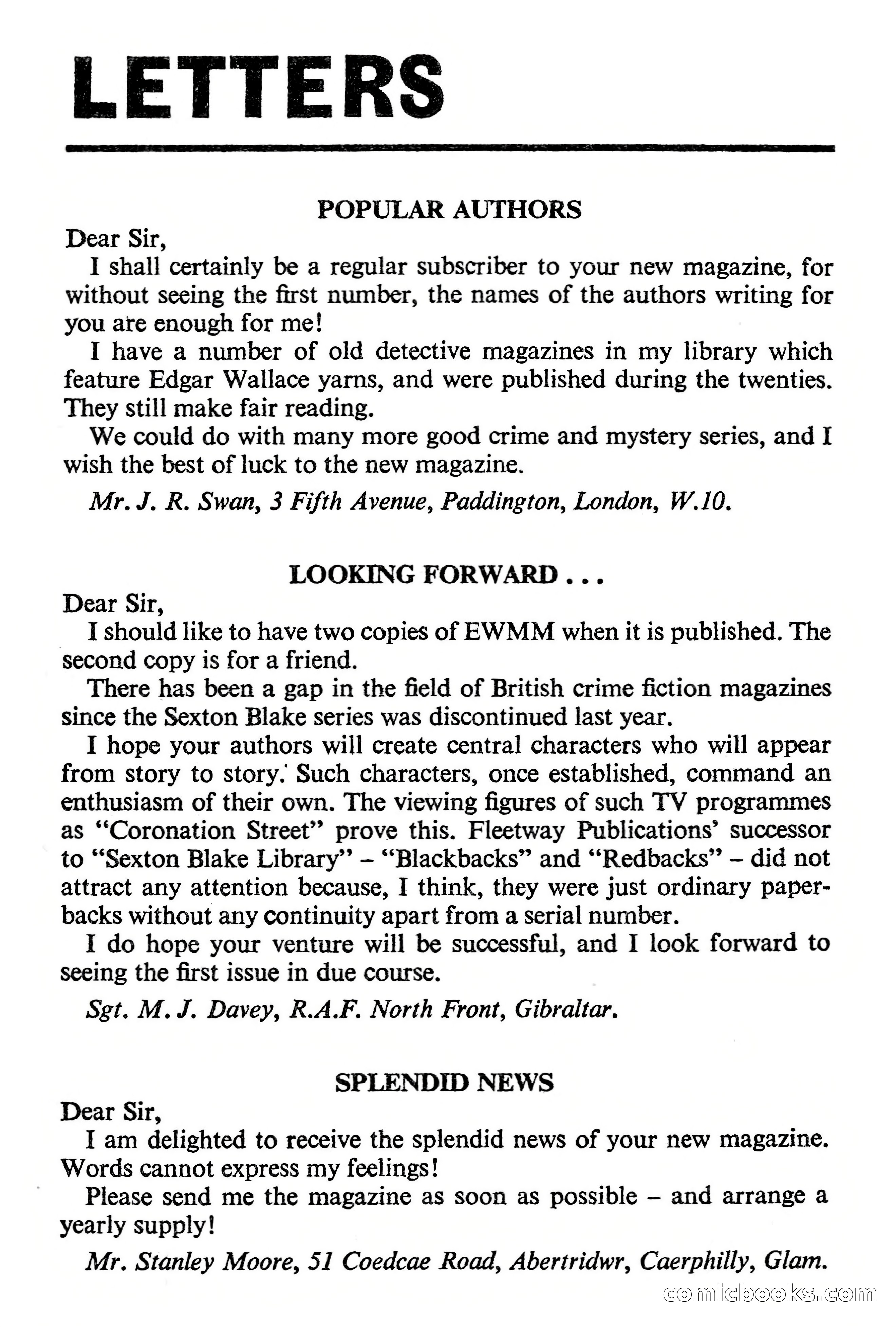 Edgar Wallace Mystery Magazine, Vol. 1, No. 1 — page 129 of 132