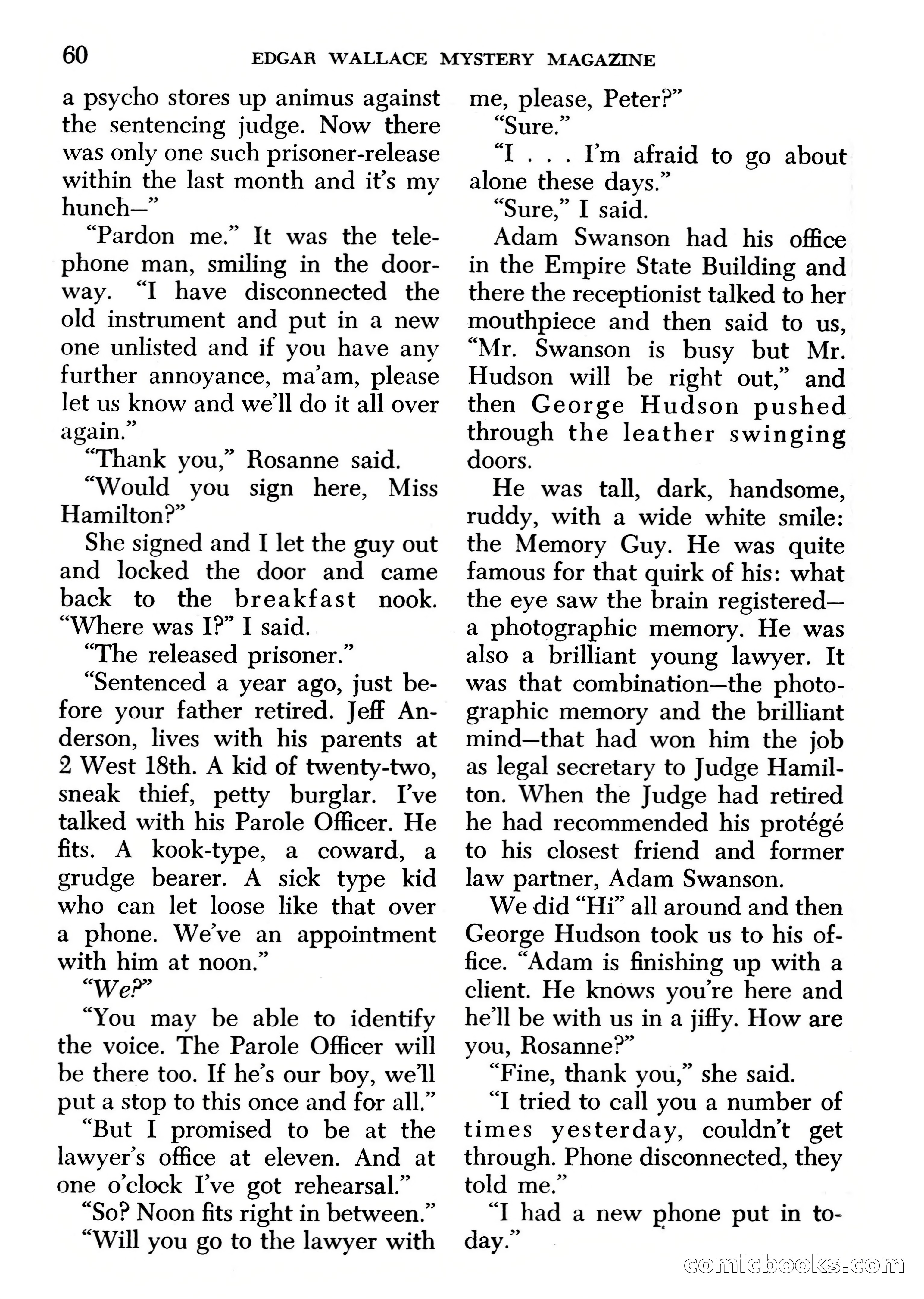 Edgar Wallace Mystery Magazine, March 1966 — page 60 of 164