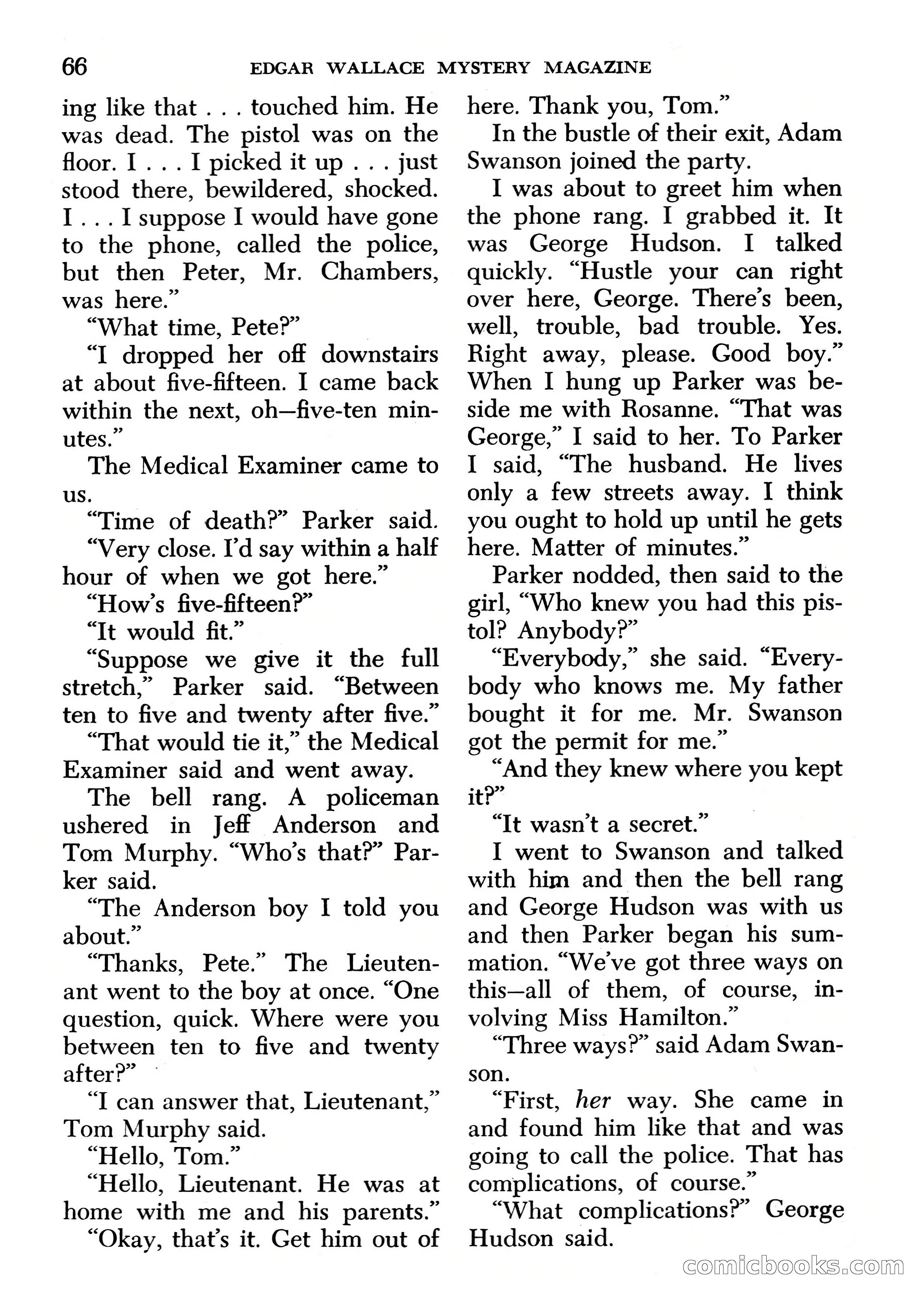 Edgar Wallace Mystery Magazine, March 1966 — page 66 of 164