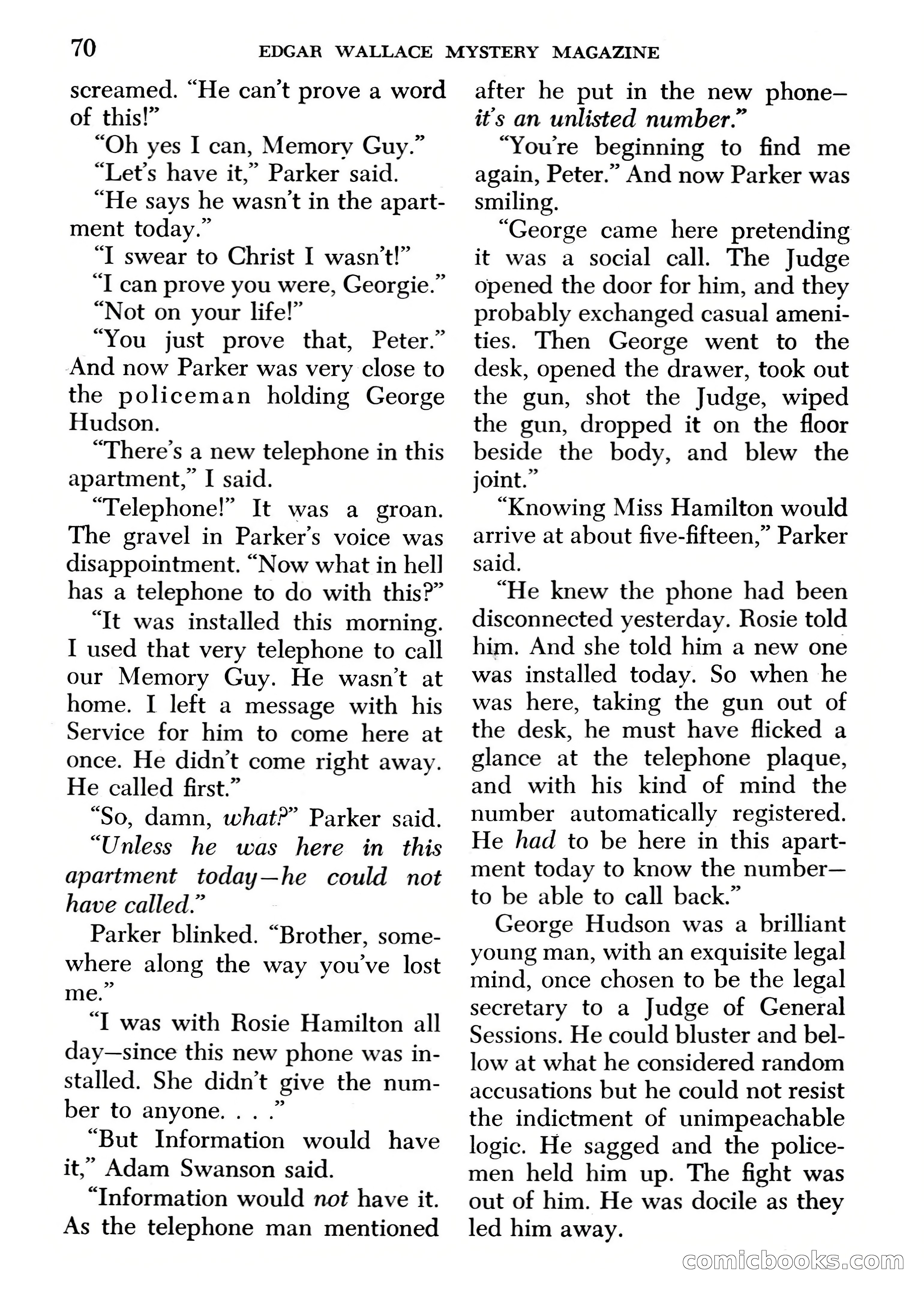 Edgar Wallace Mystery Magazine, March 1966 — page 70 of 164