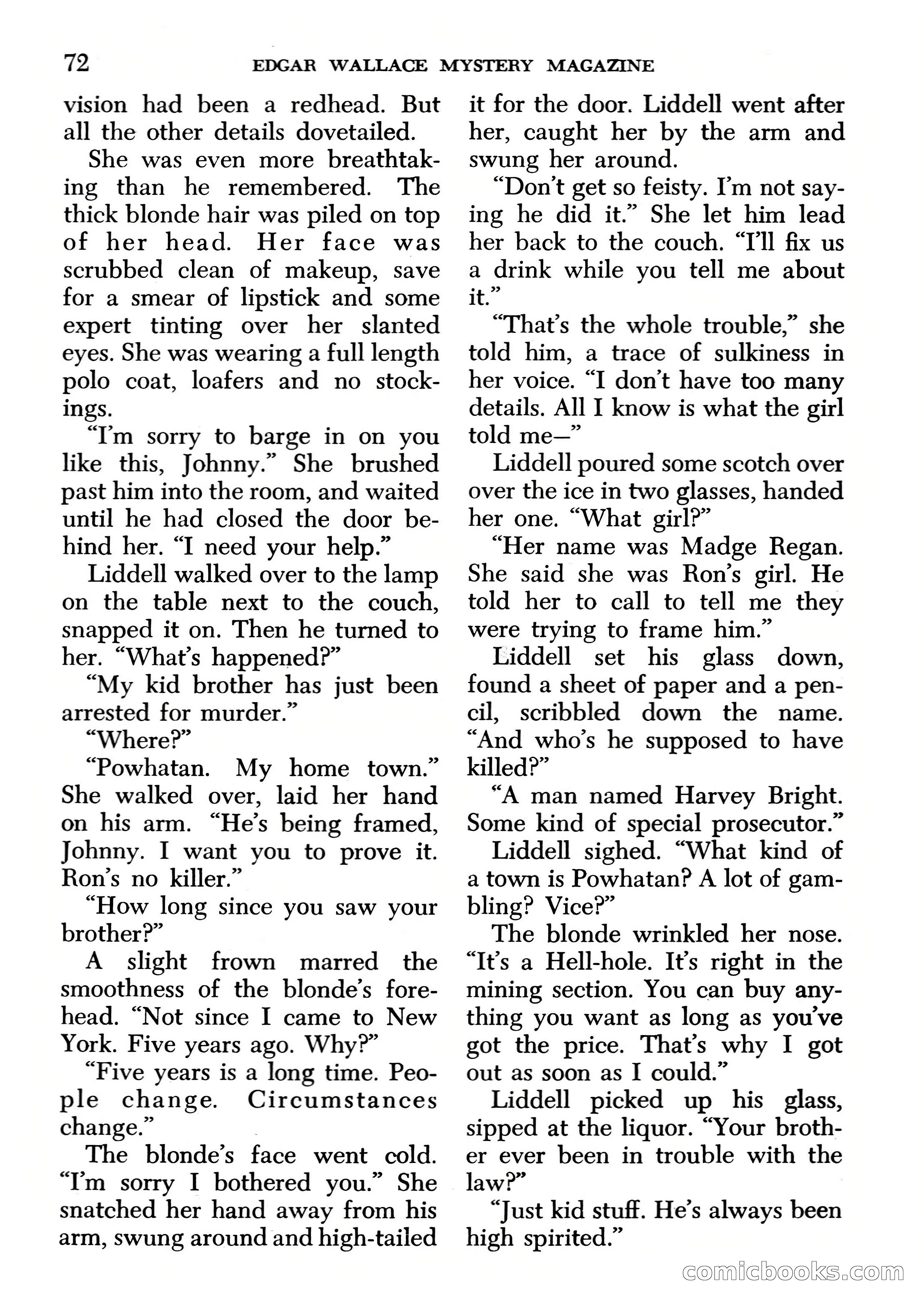 Edgar Wallace Mystery Magazine, March 1966 — page 72 of 164