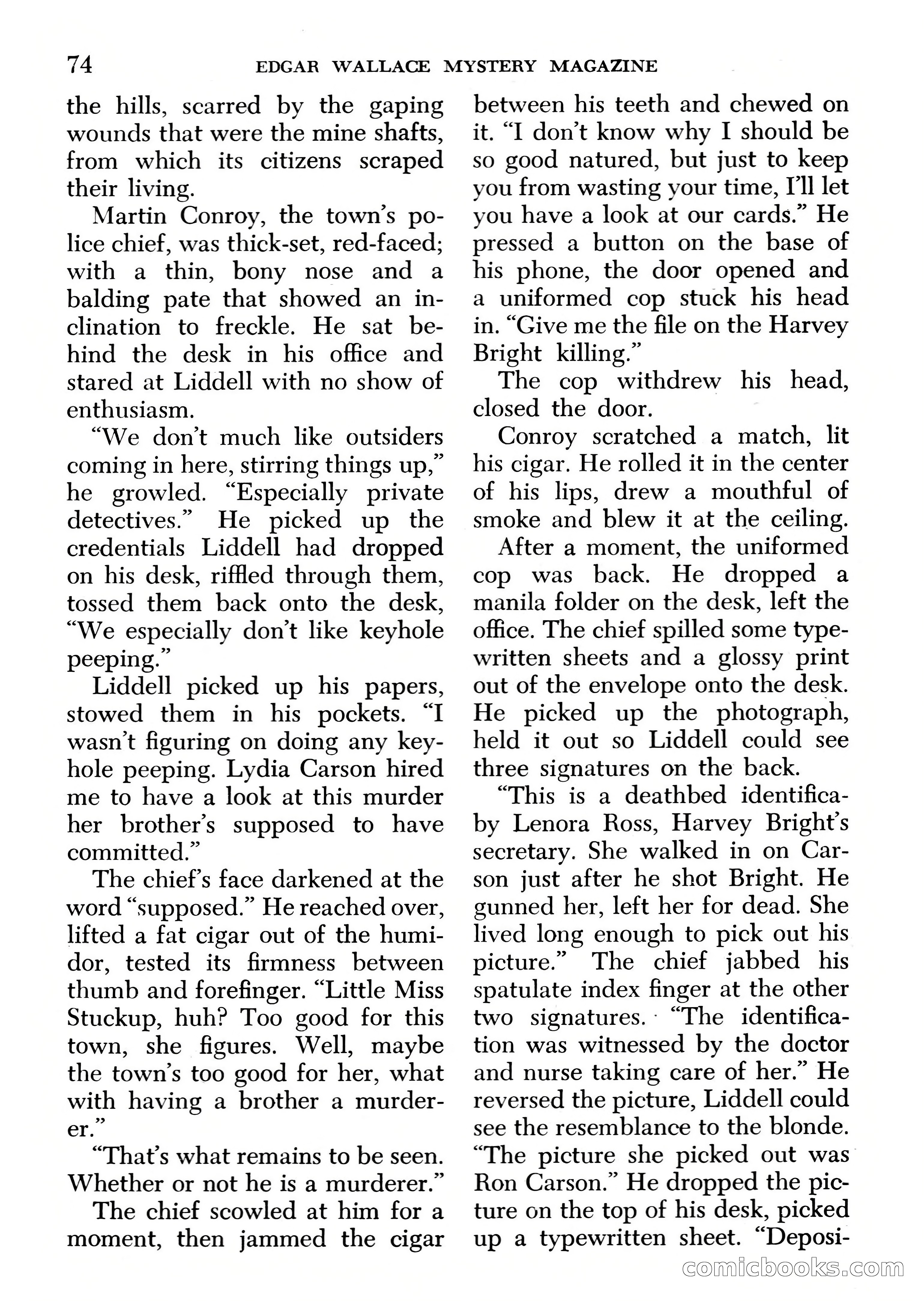 Edgar Wallace Mystery Magazine, March 1966 — page 74 of 164