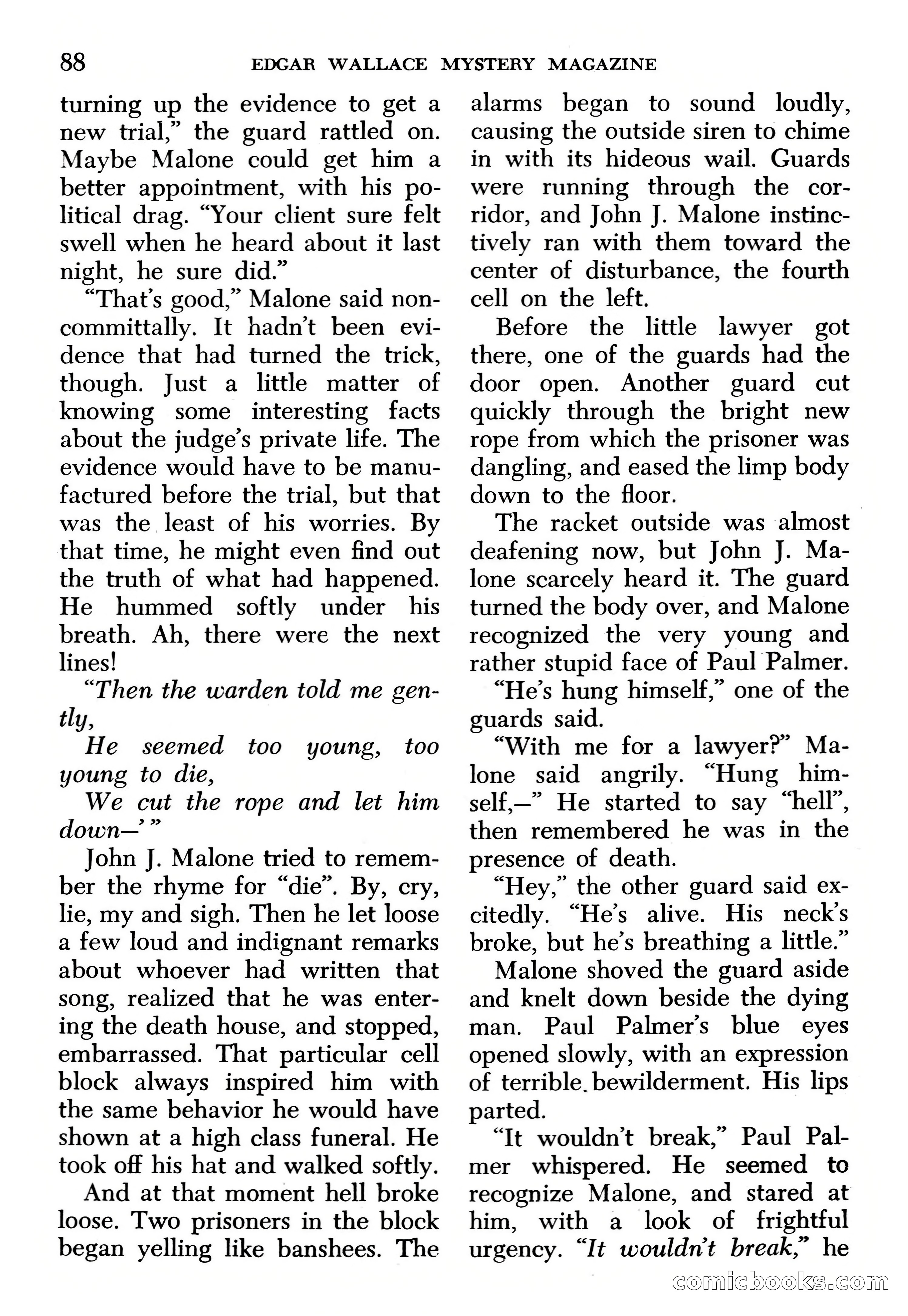 Edgar Wallace Mystery Magazine, March 1966 — page 88 of 164