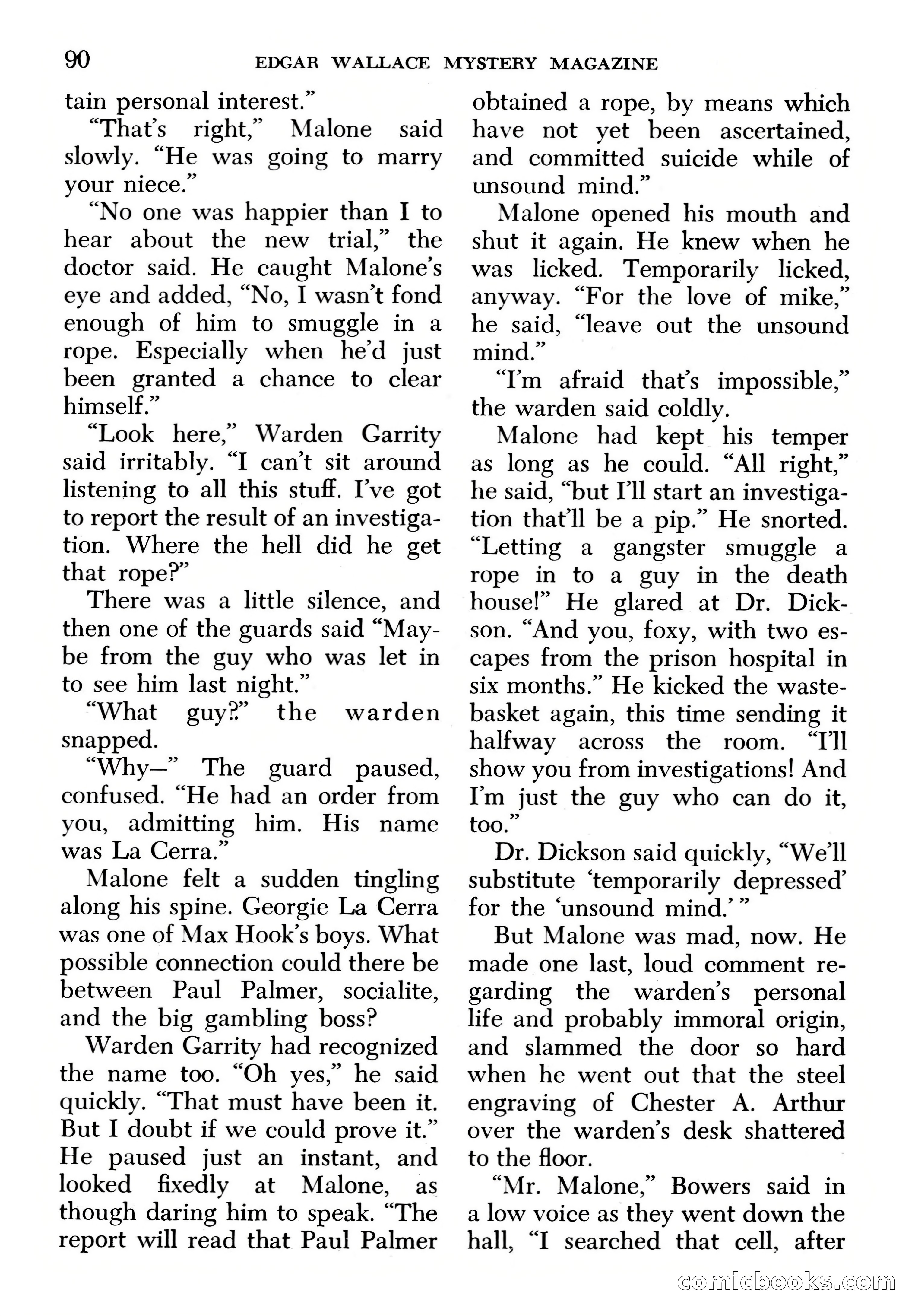 Edgar Wallace Mystery Magazine, March 1966 — page 90 of 164