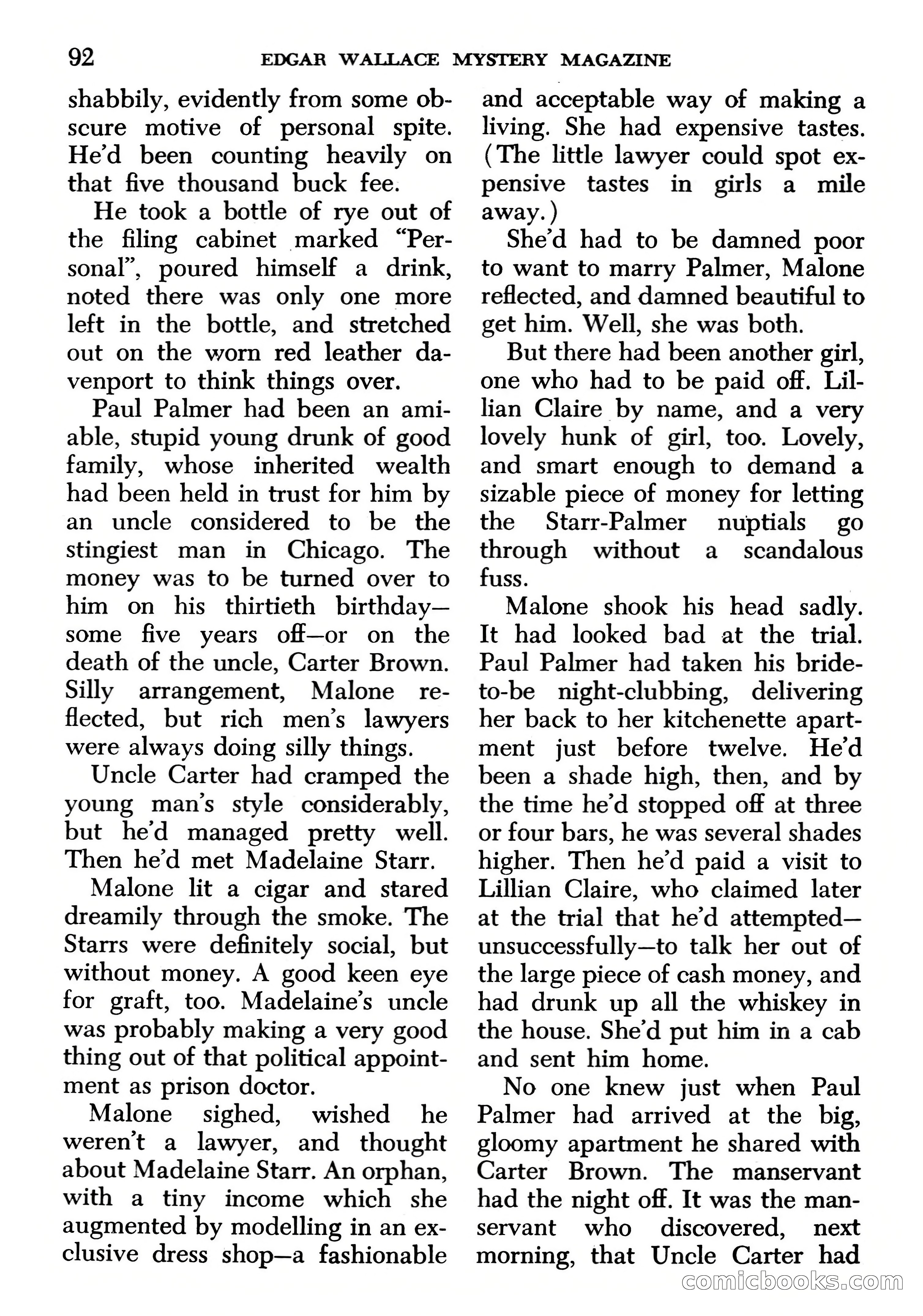 Edgar Wallace Mystery Magazine, March 1966 — page 92 of 164