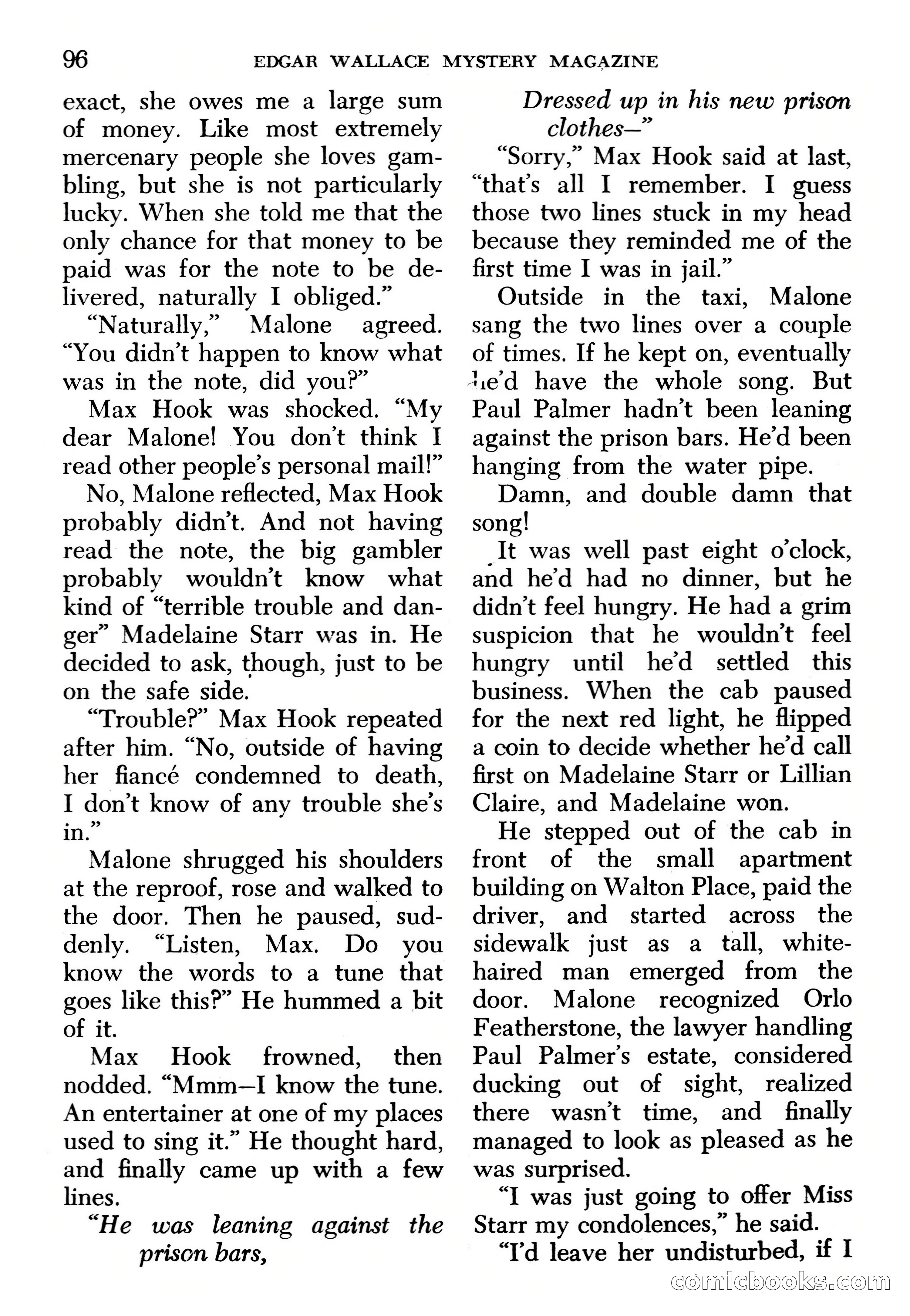 Edgar Wallace Mystery Magazine, March 1966 — page 96 of 164