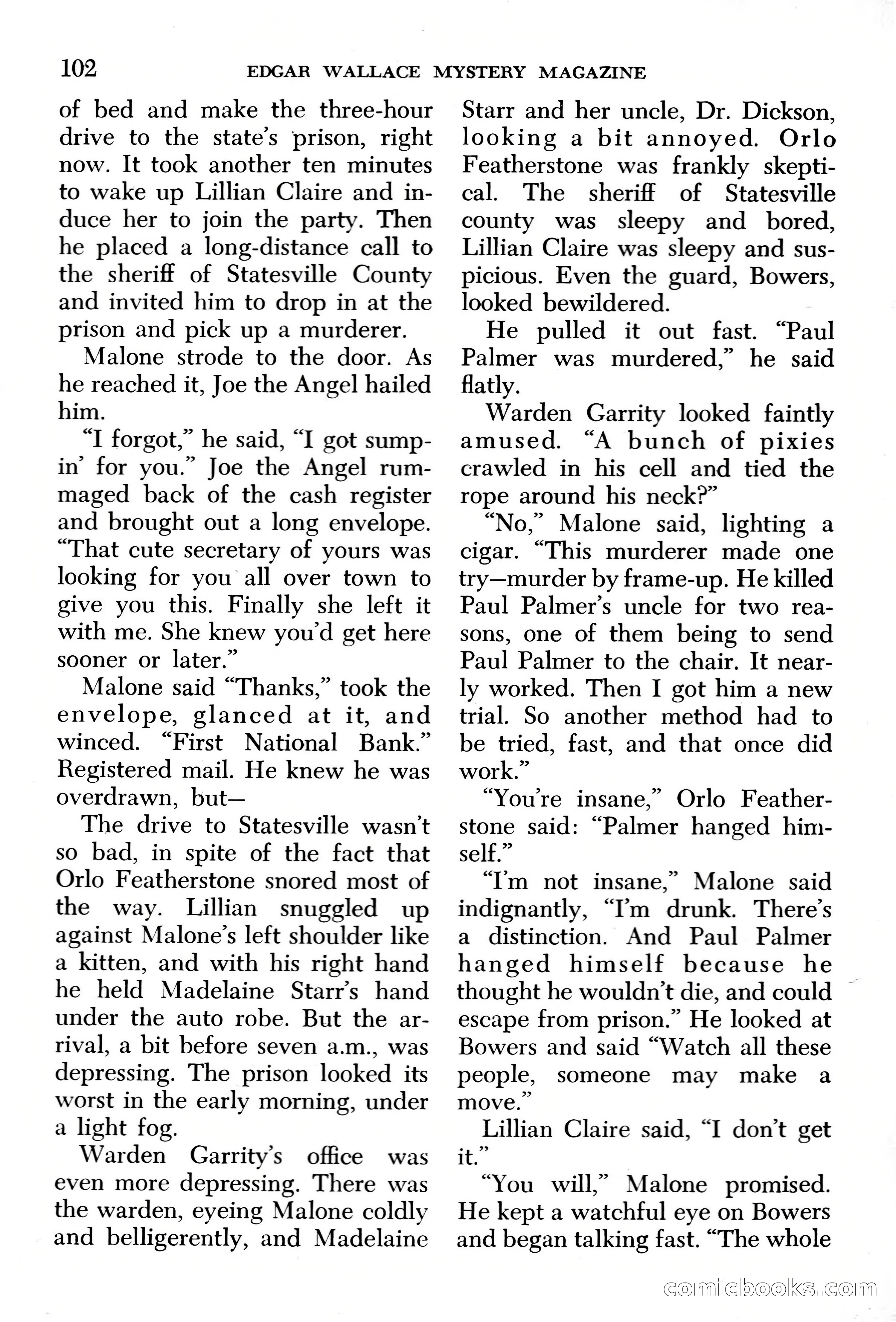 Edgar Wallace Mystery Magazine, March 1966 — page 102 of 164