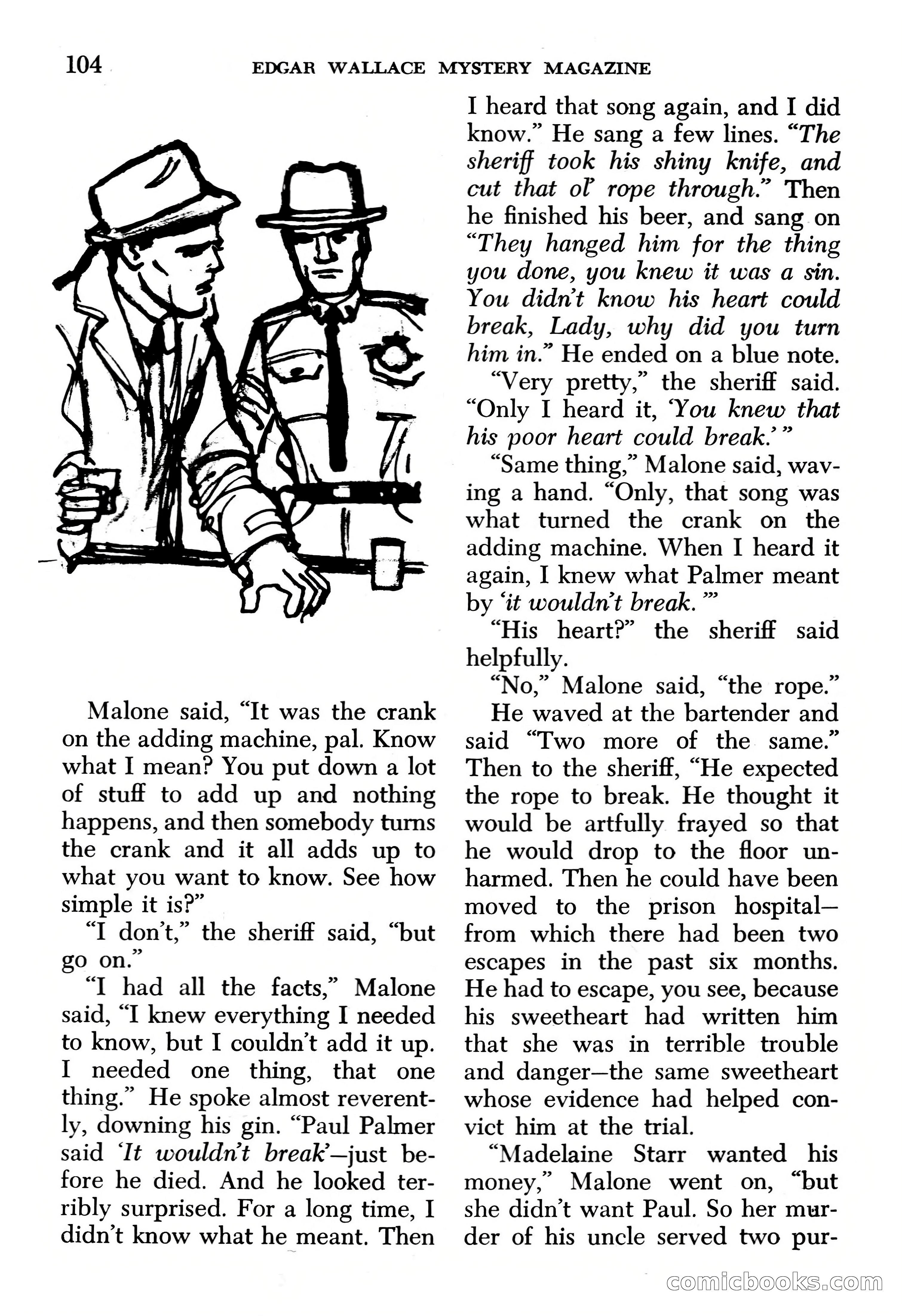 Edgar Wallace Mystery Magazine, March 1966 — page 104 of 164