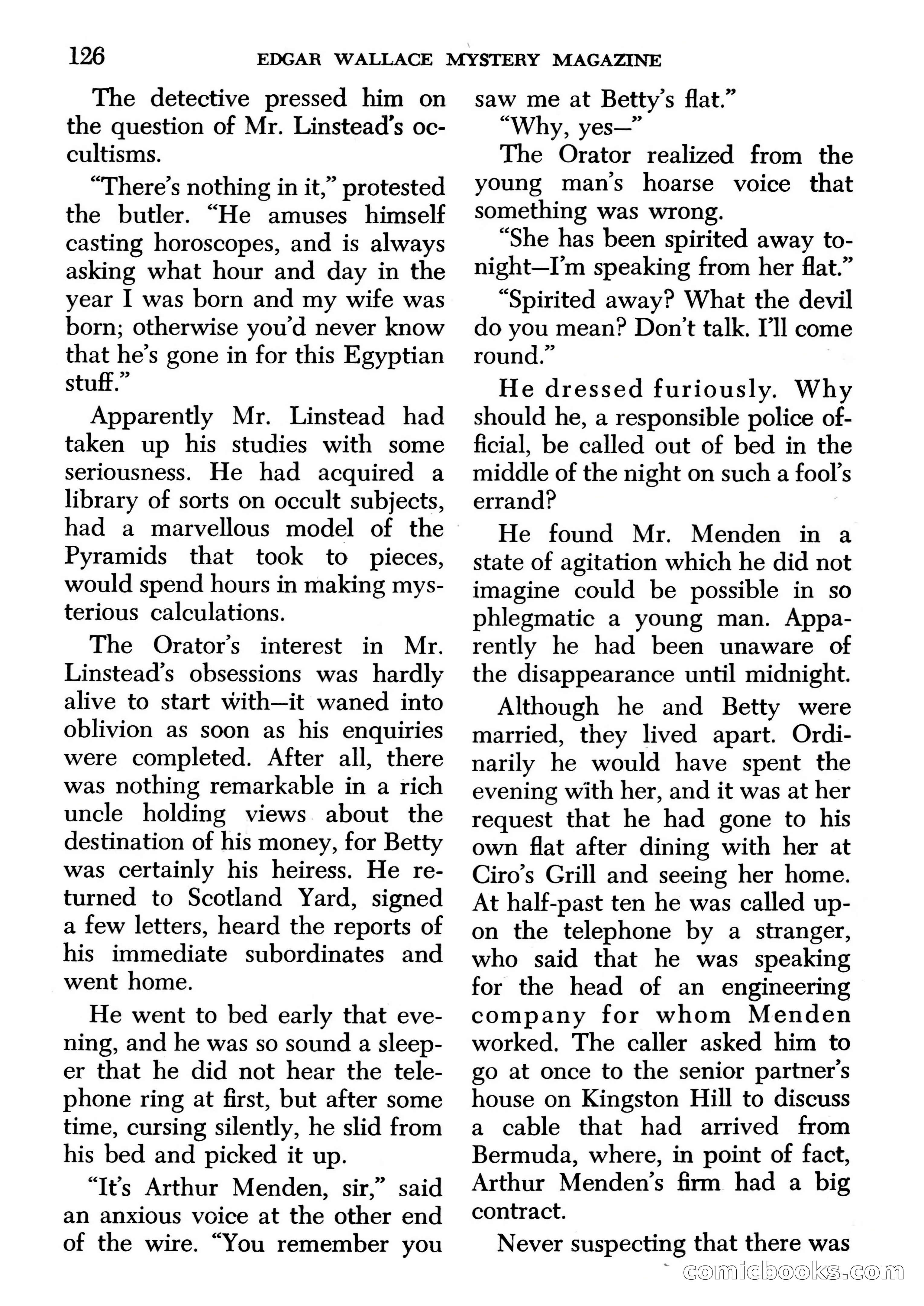 Edgar Wallace Mystery Magazine, March 1966 — page 126 of 164