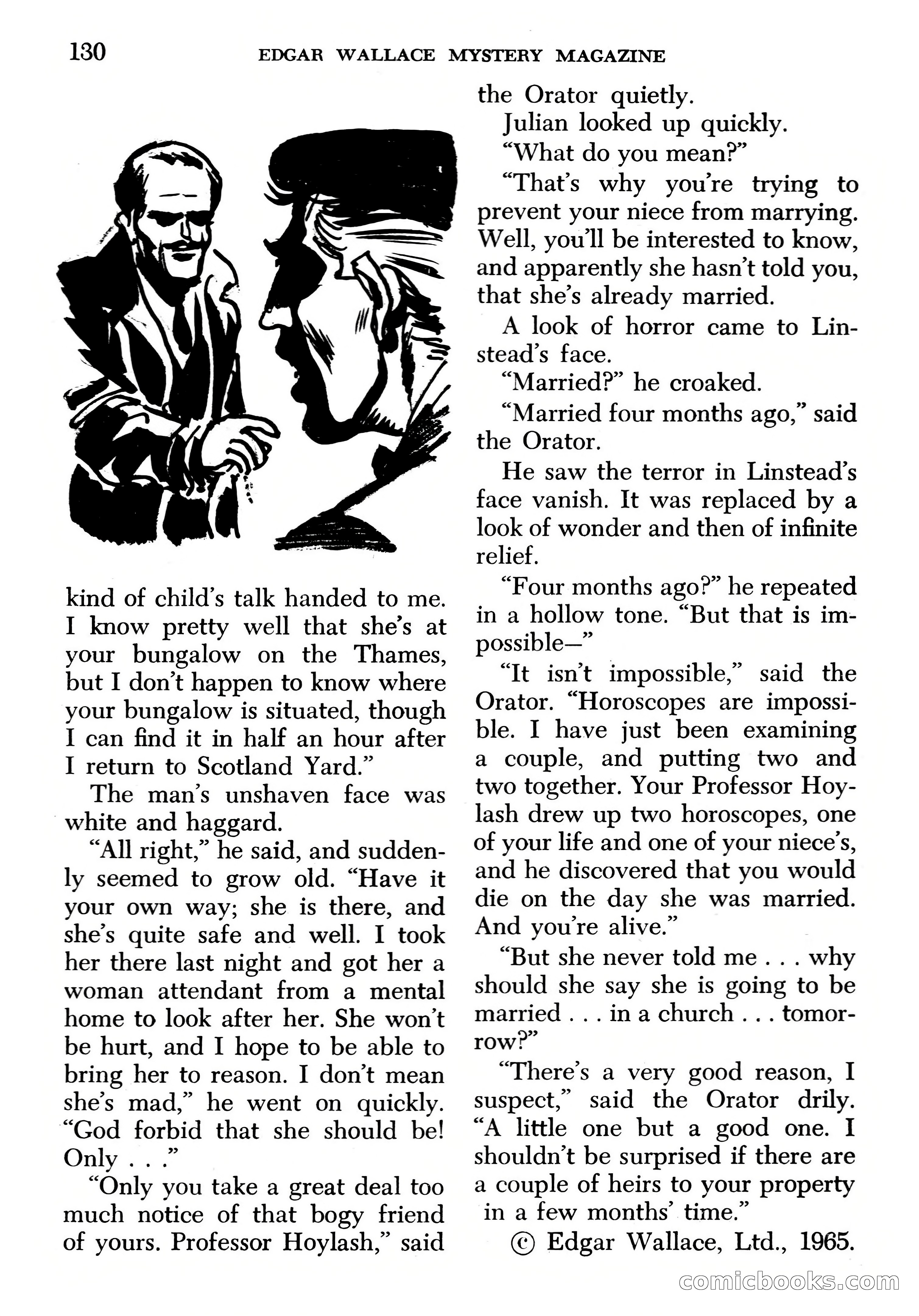 Edgar Wallace Mystery Magazine, March 1966 — page 130 of 164