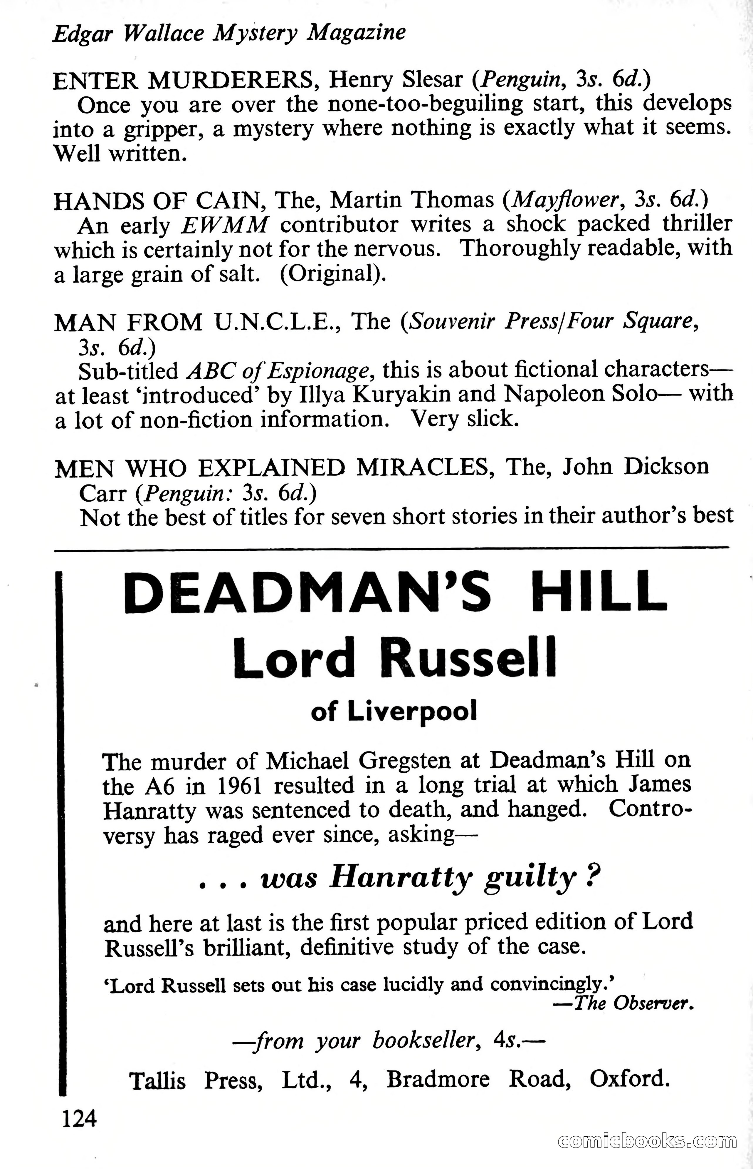 Edgar Wallace Mystery Magazine, Vol. 4, No. 30 — page 126 of 134