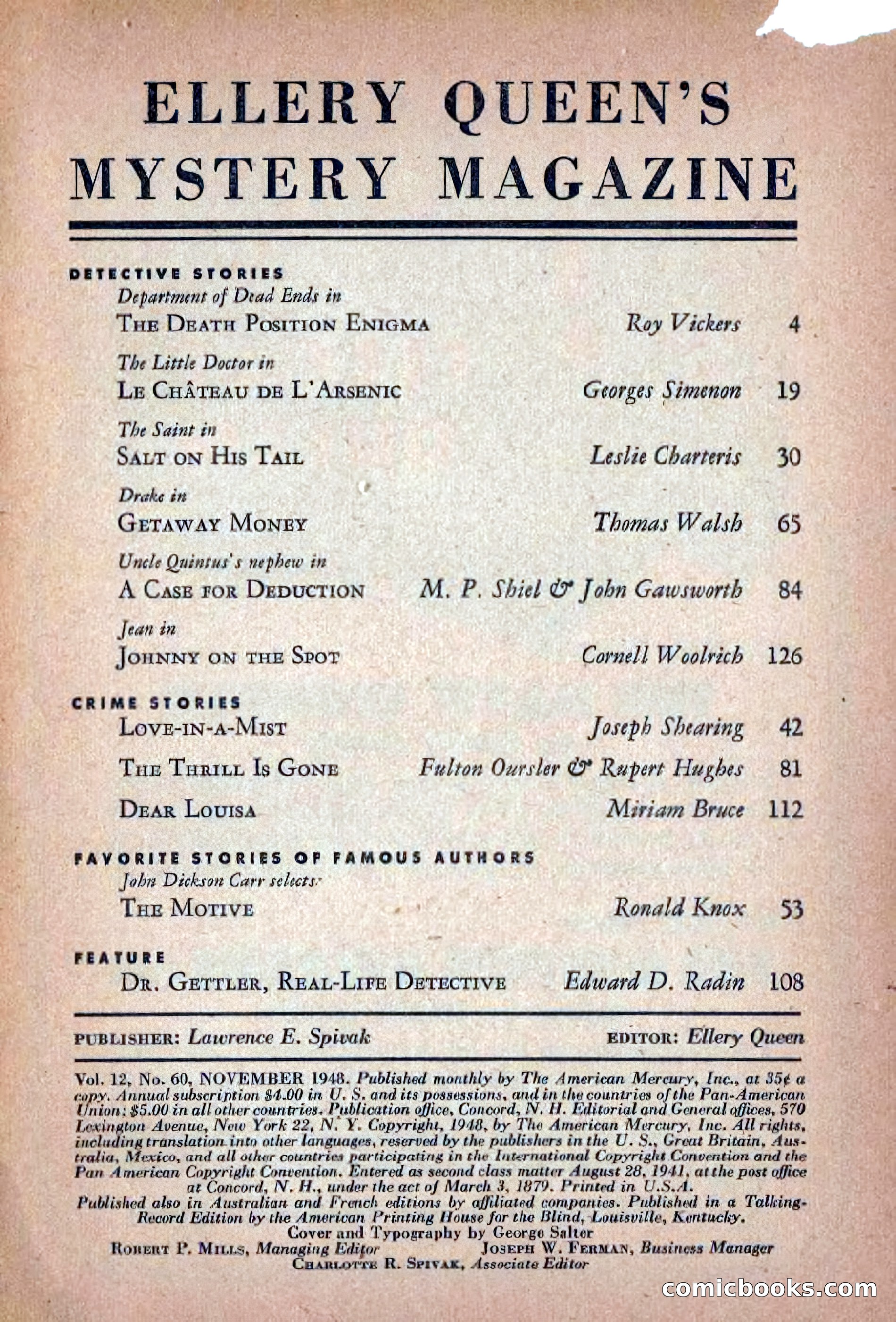 Ellery Queen's Mystery Magazine, November 1948 — page 3 of 148