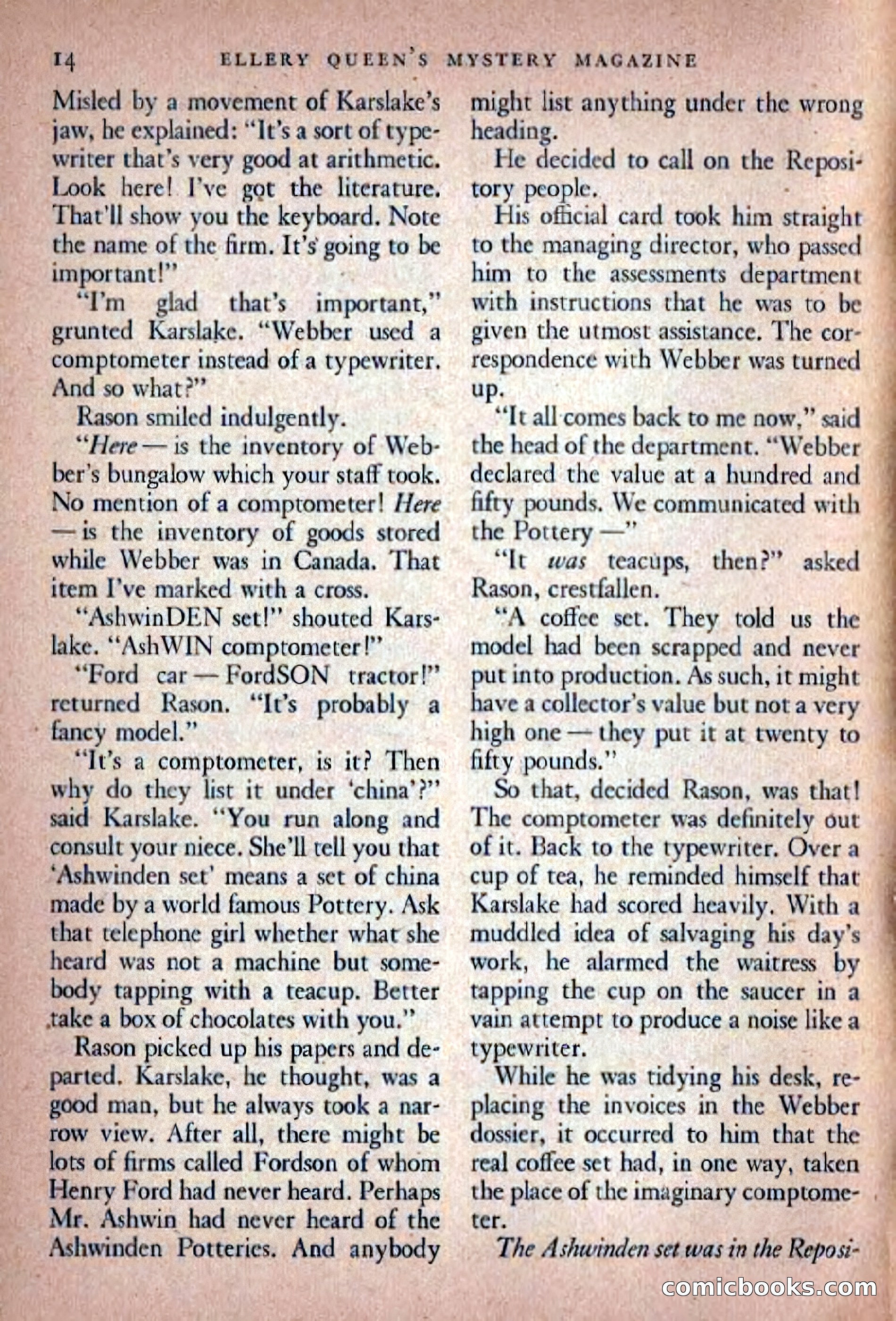 Ellery Queen's Mystery Magazine, November 1948 — page 16 of 148