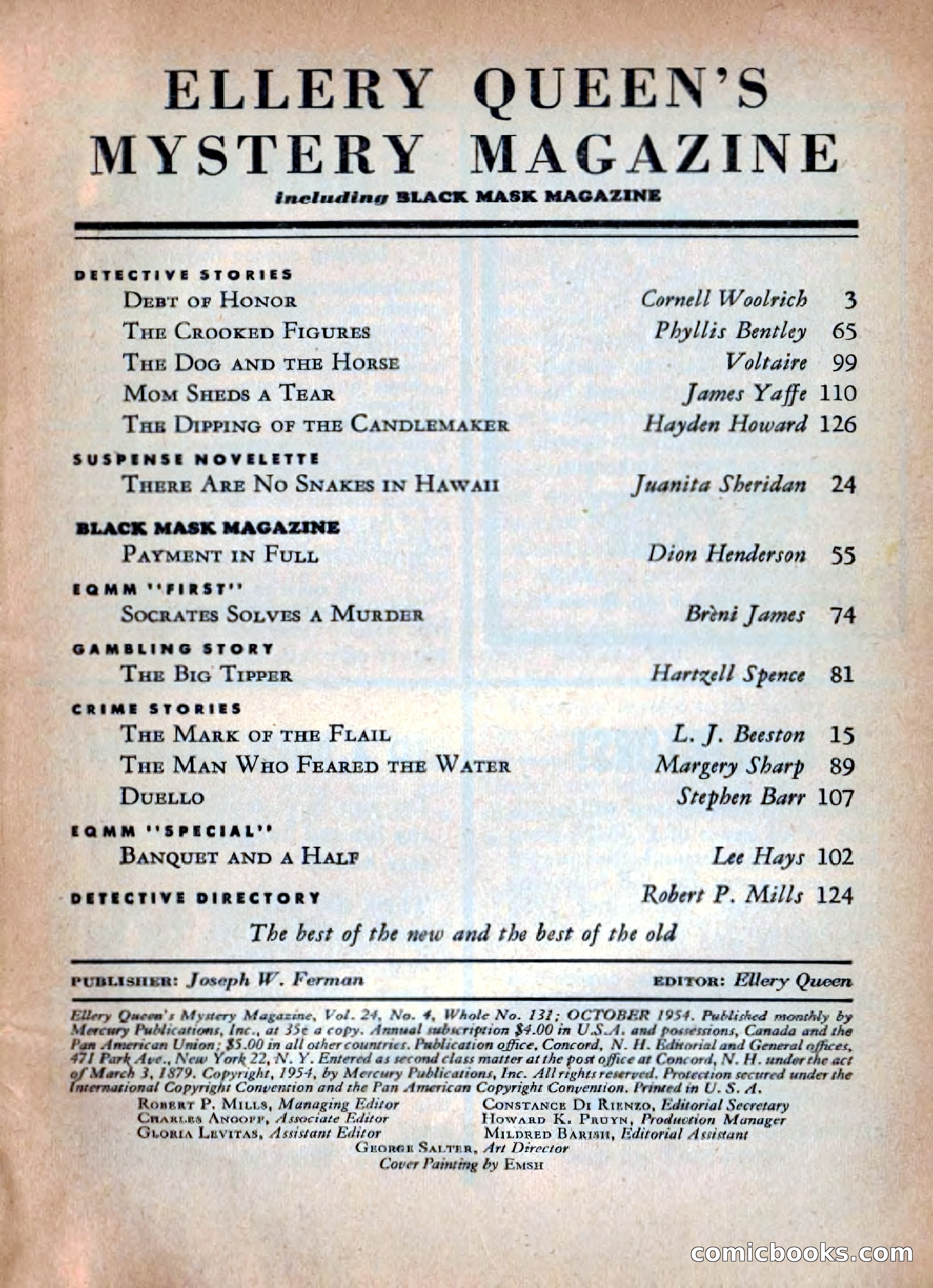 Ellery Queen's Mystery Magazine, October 1954 — page 4 of 148