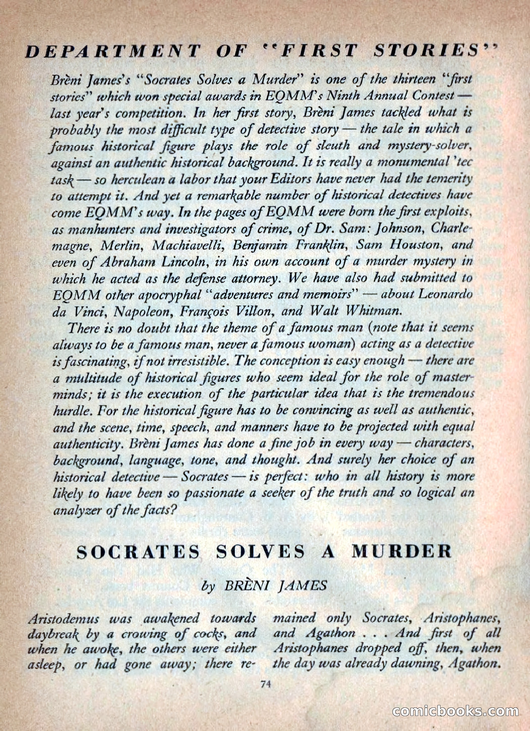 Ellery Queen's Mystery Magazine, October 1954 — page 77 of 148