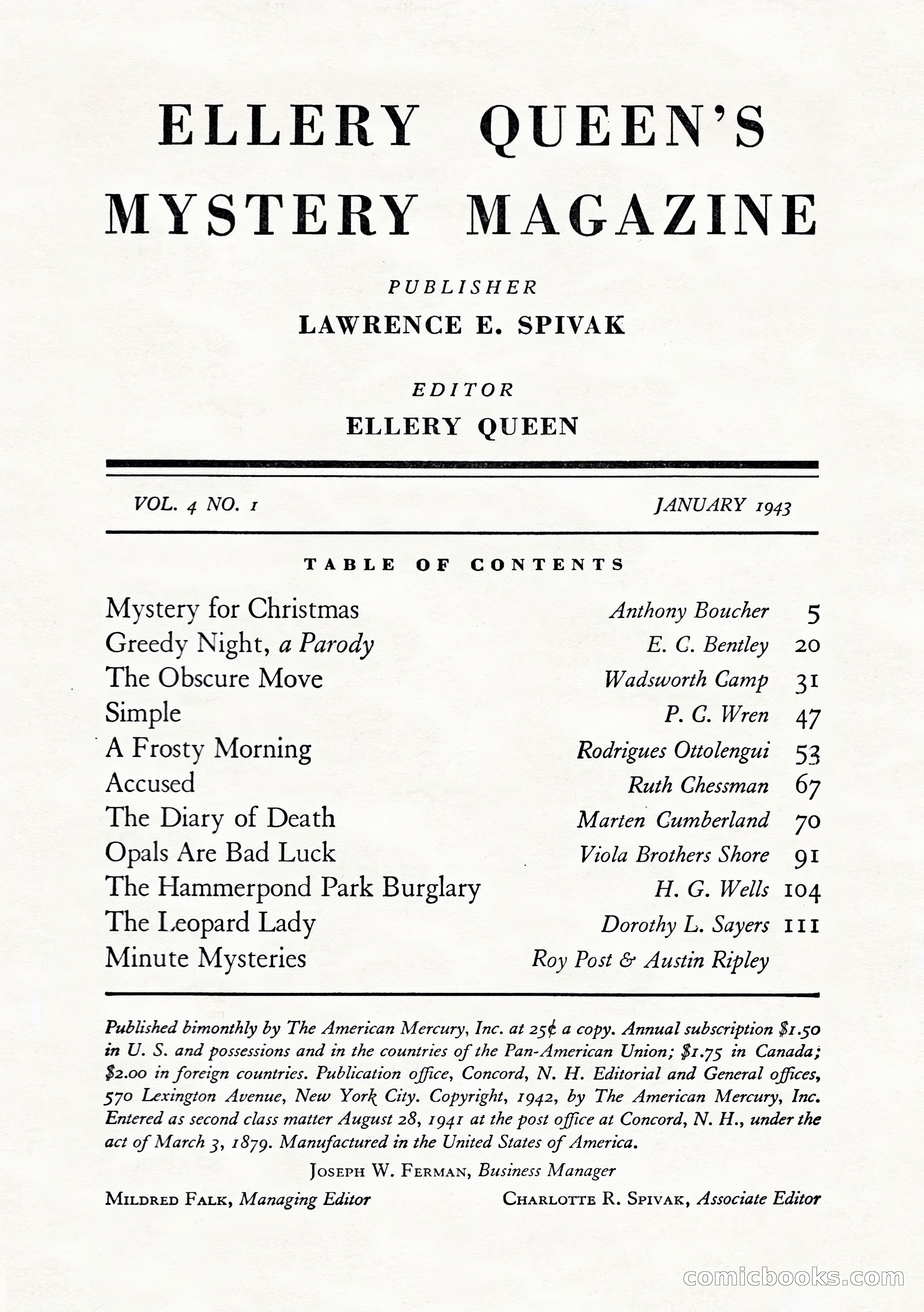 Ellery Queen's Mystery Magazine, January 1943 — page 3 of 132