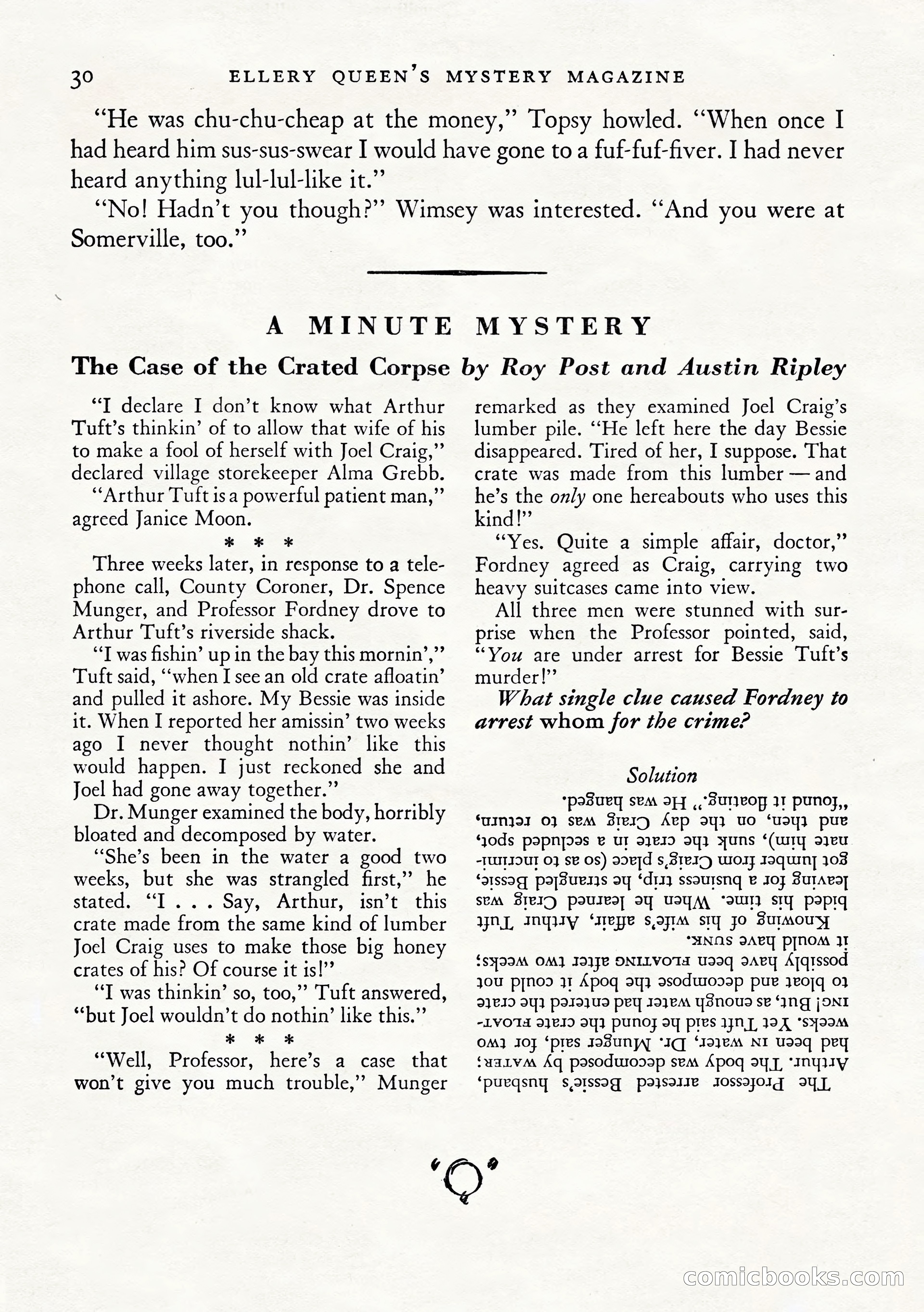 Ellery Queen's Mystery Magazine, January 1943 — page 32 of 132