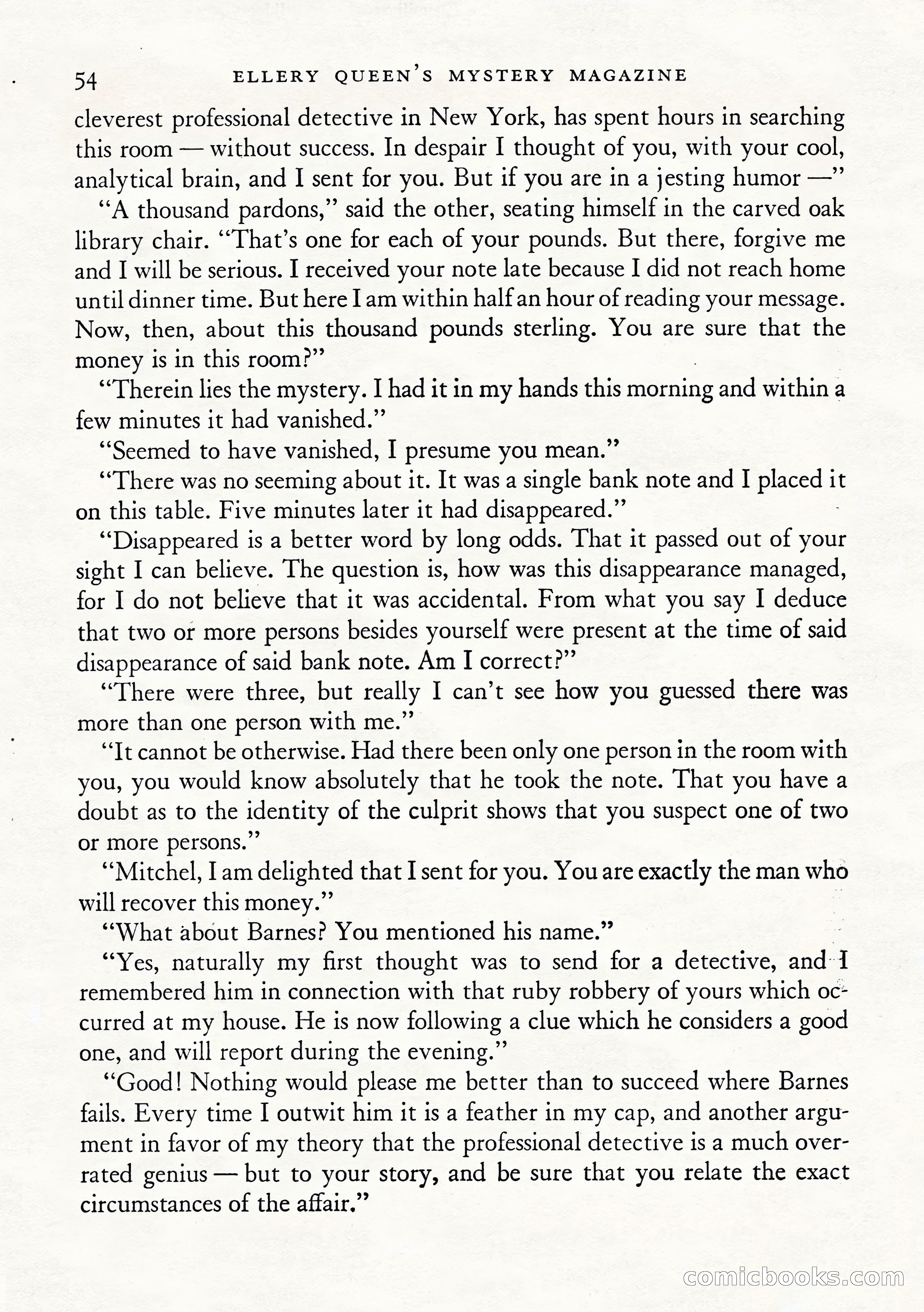 Ellery Queen's Mystery Magazine, January 1943 — page 56 of 132
