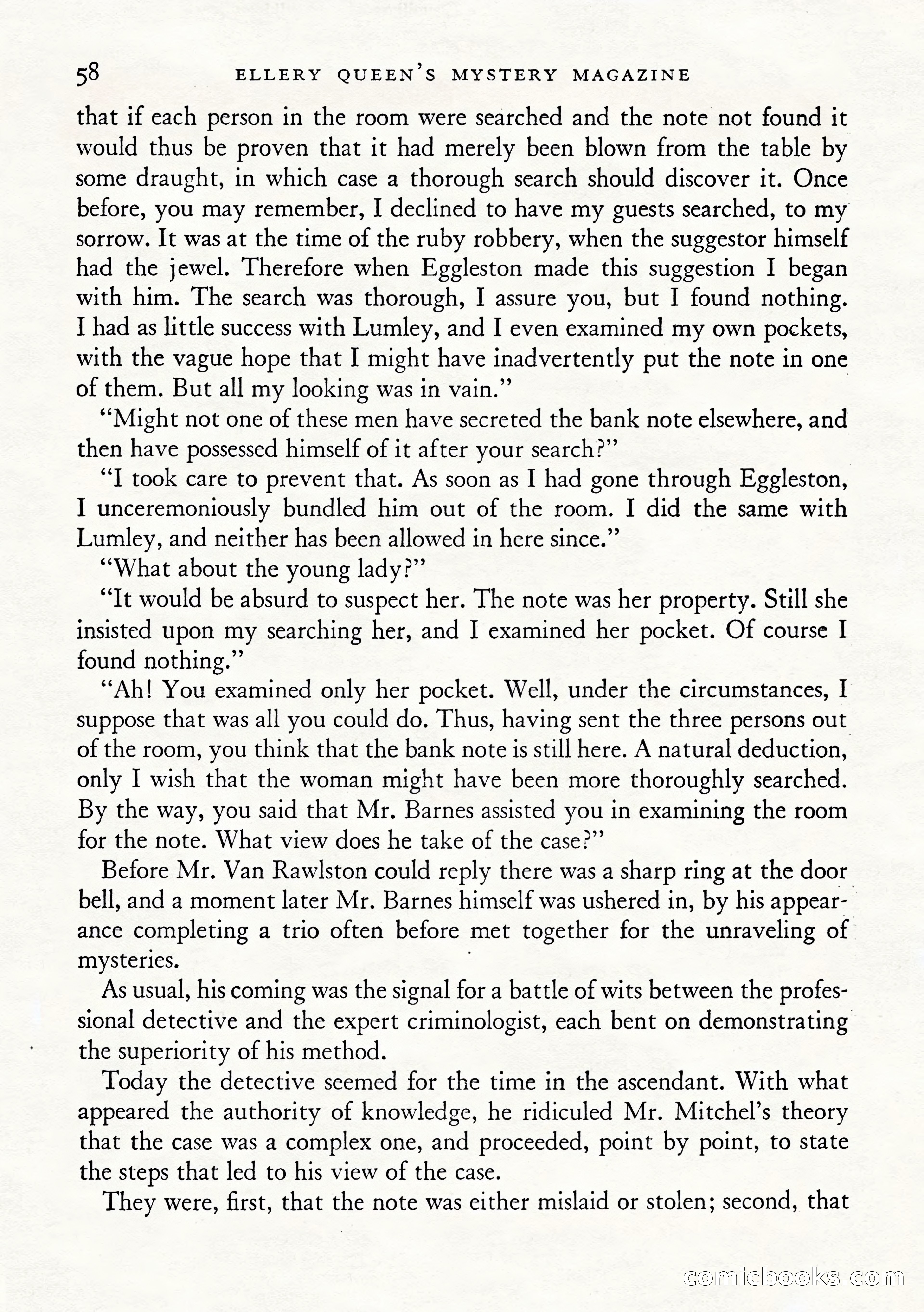 Ellery Queen's Mystery Magazine, January 1943 — page 60 of 132