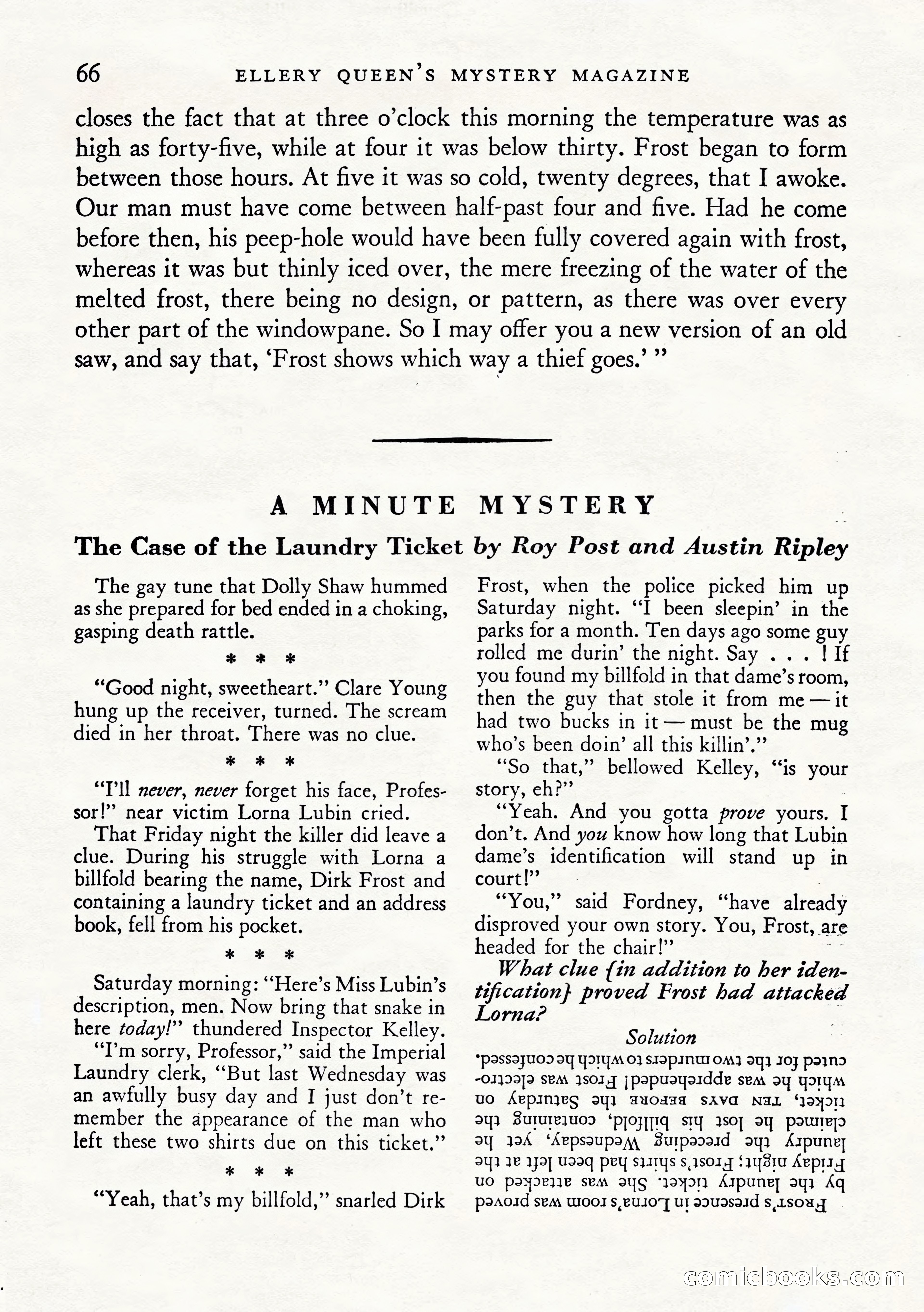 Ellery Queen's Mystery Magazine, January 1943 — page 68 of 132