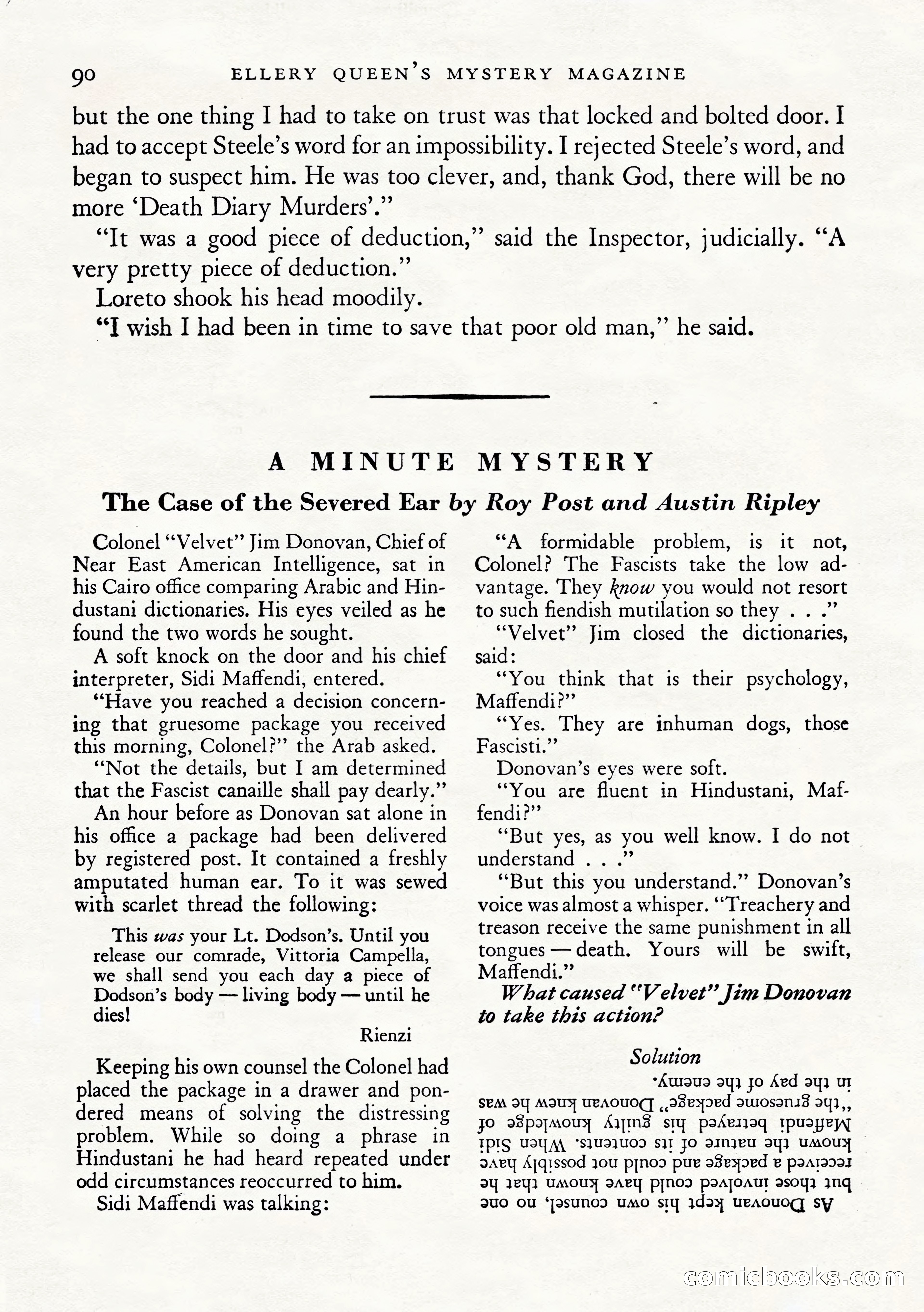 Ellery Queen's Mystery Magazine, January 1943 — page 92 of 132