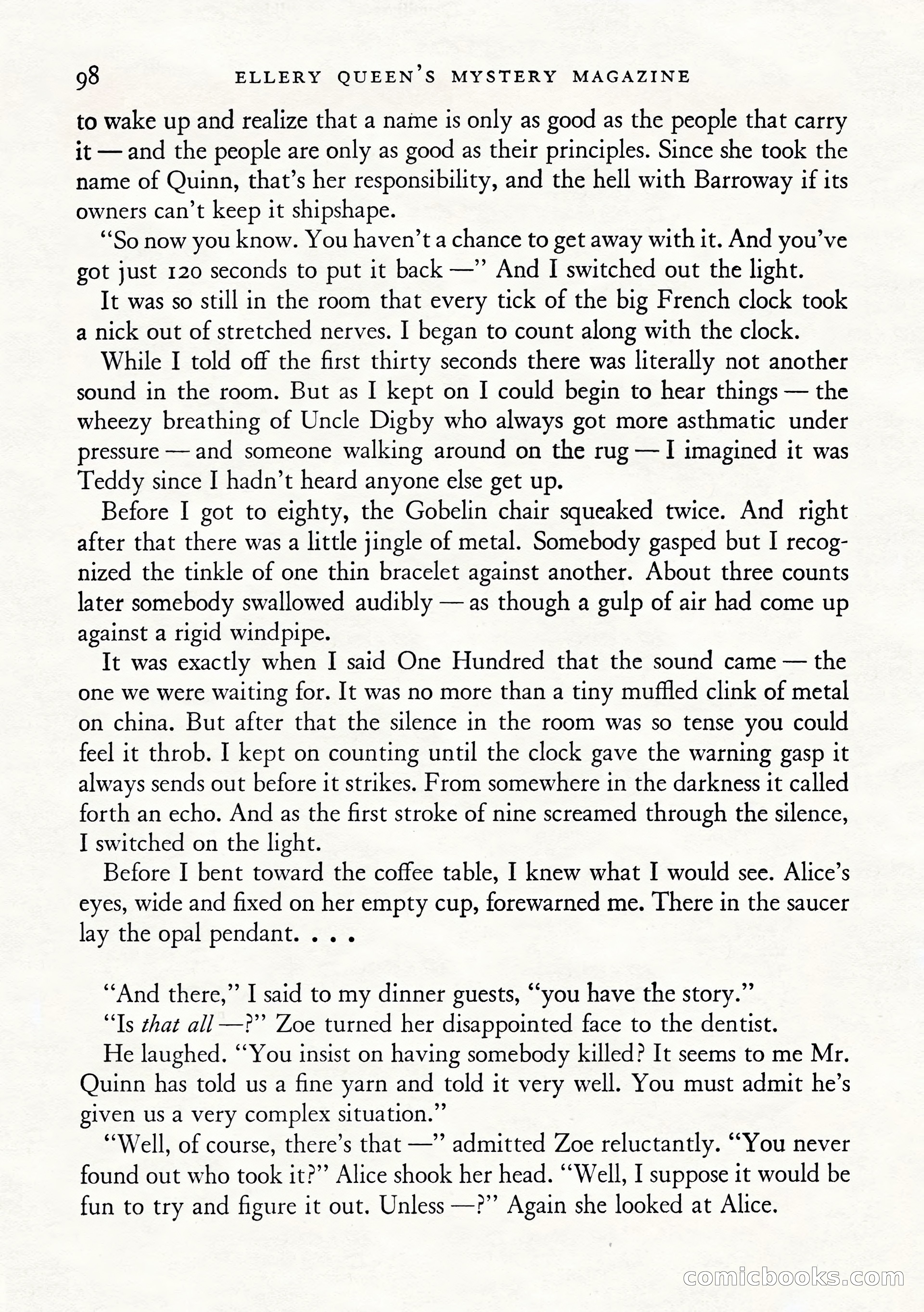 Ellery Queen's Mystery Magazine, January 1943 — page 100 of 132