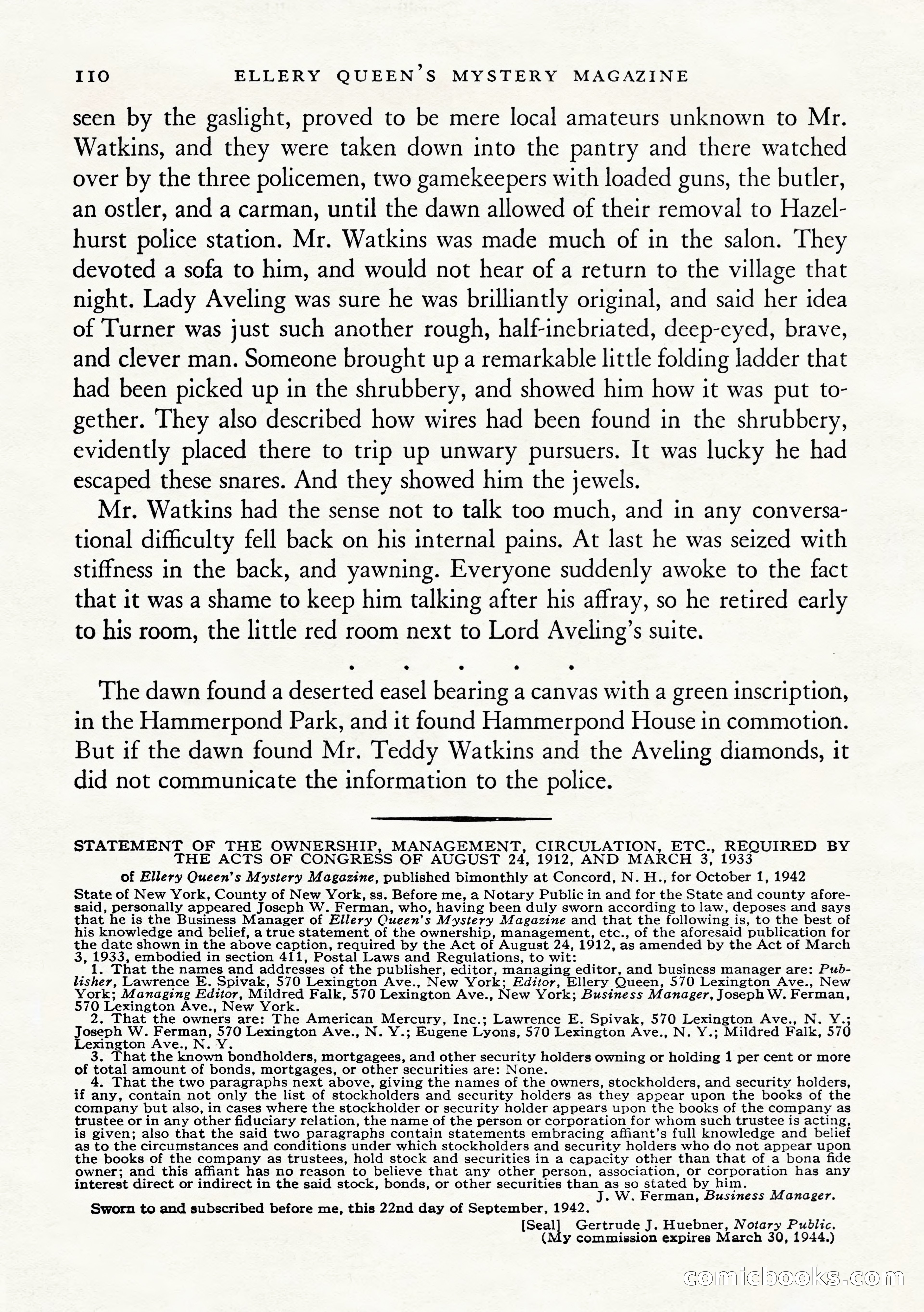 Ellery Queen's Mystery Magazine, January 1943 — page 112 of 132