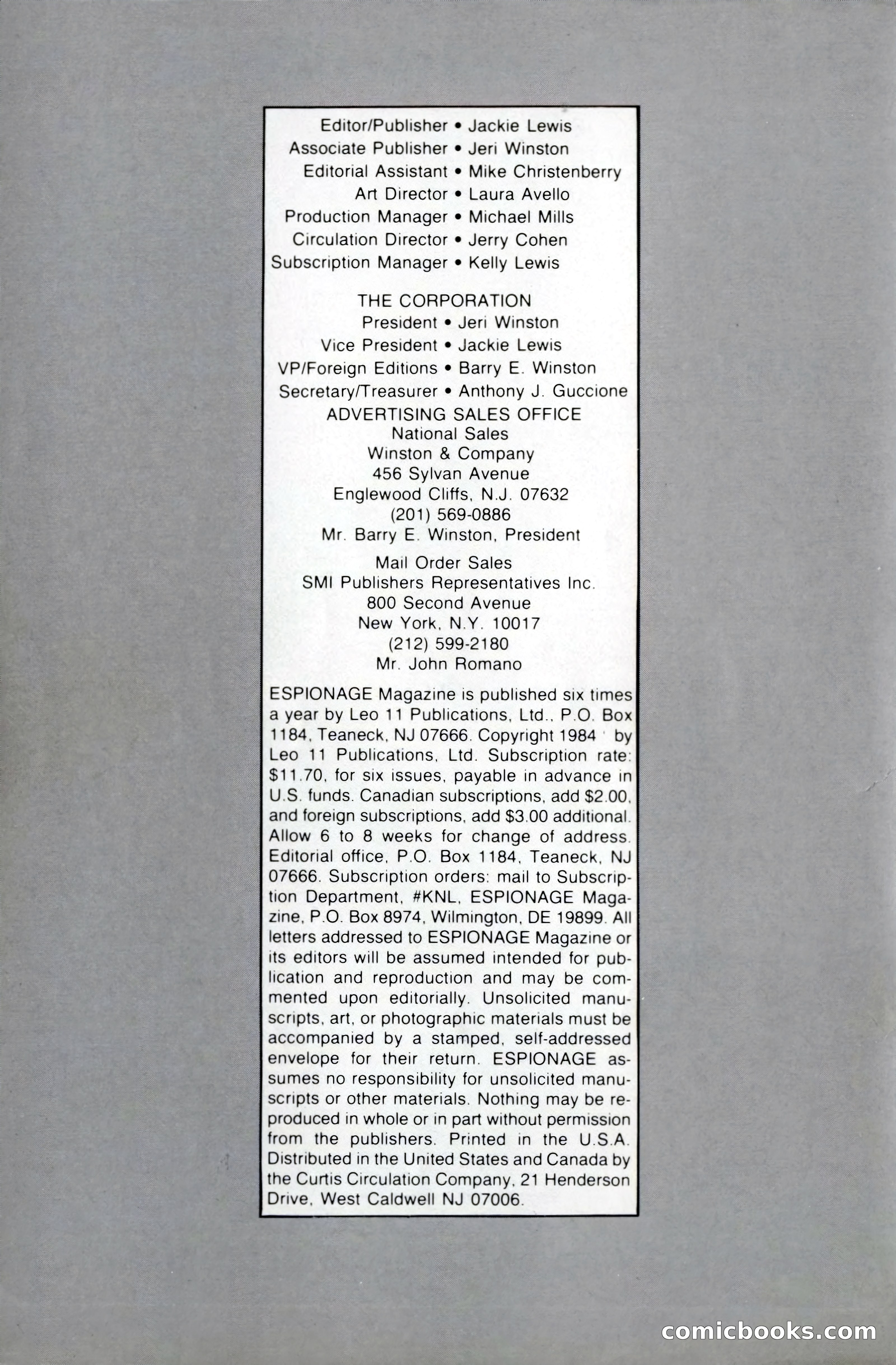 Espionage Magazine, Vol. 1, No. 1 — page 2 of 164