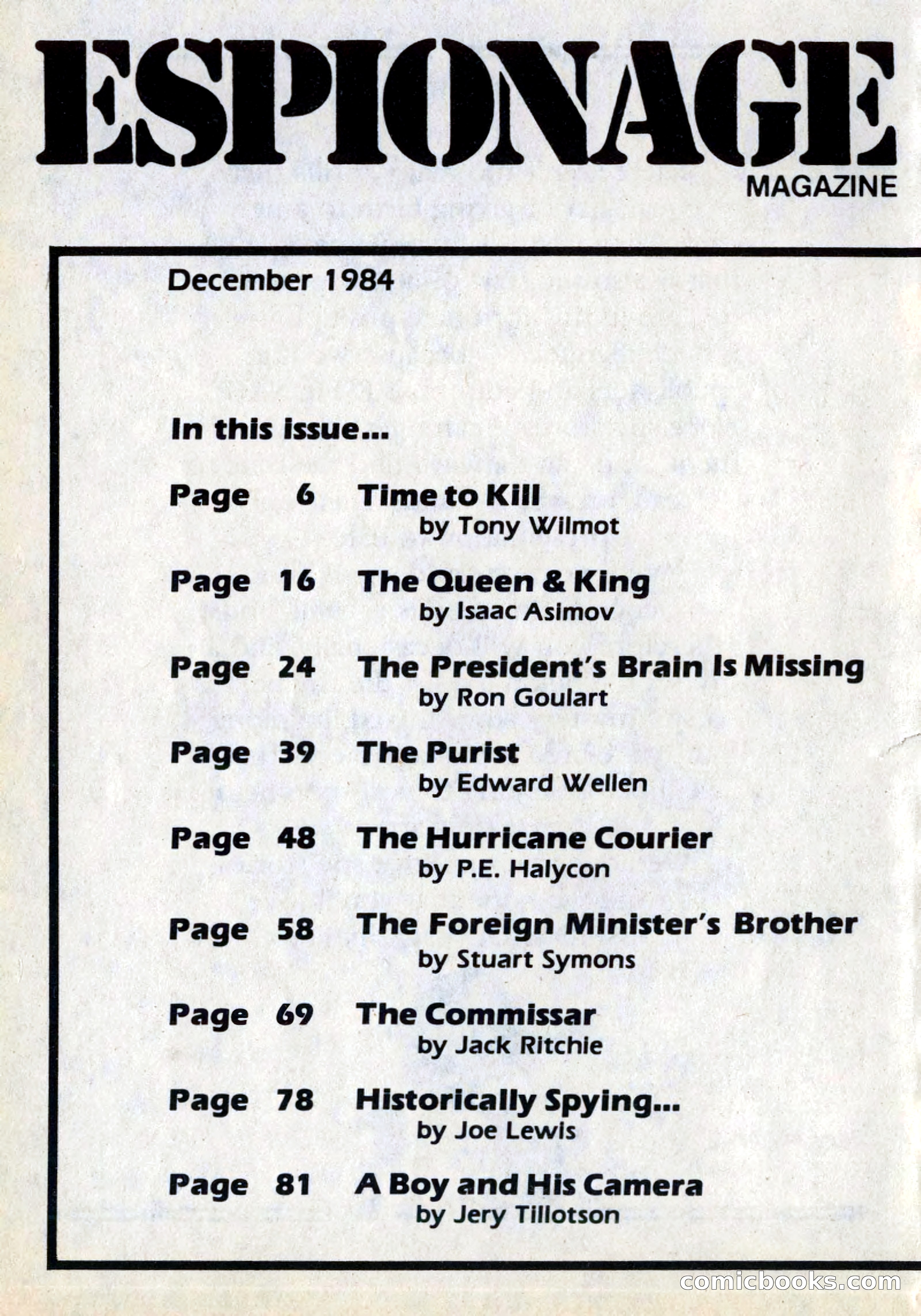 Espionage Magazine, Vol. 1, No. 1 — page 4 of 164