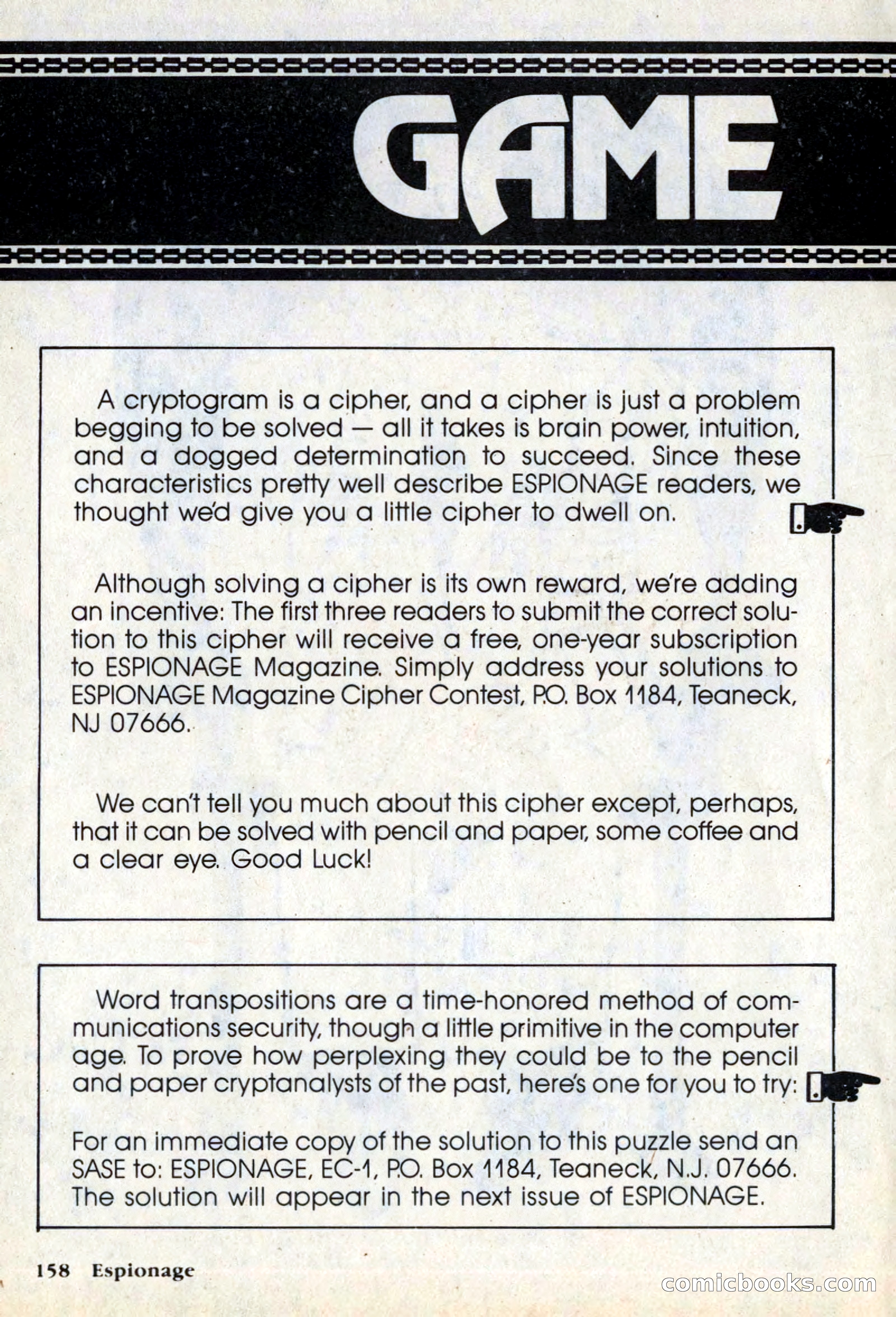 Espionage Magazine, Vol. 1, No. 1 — page 158 of 164