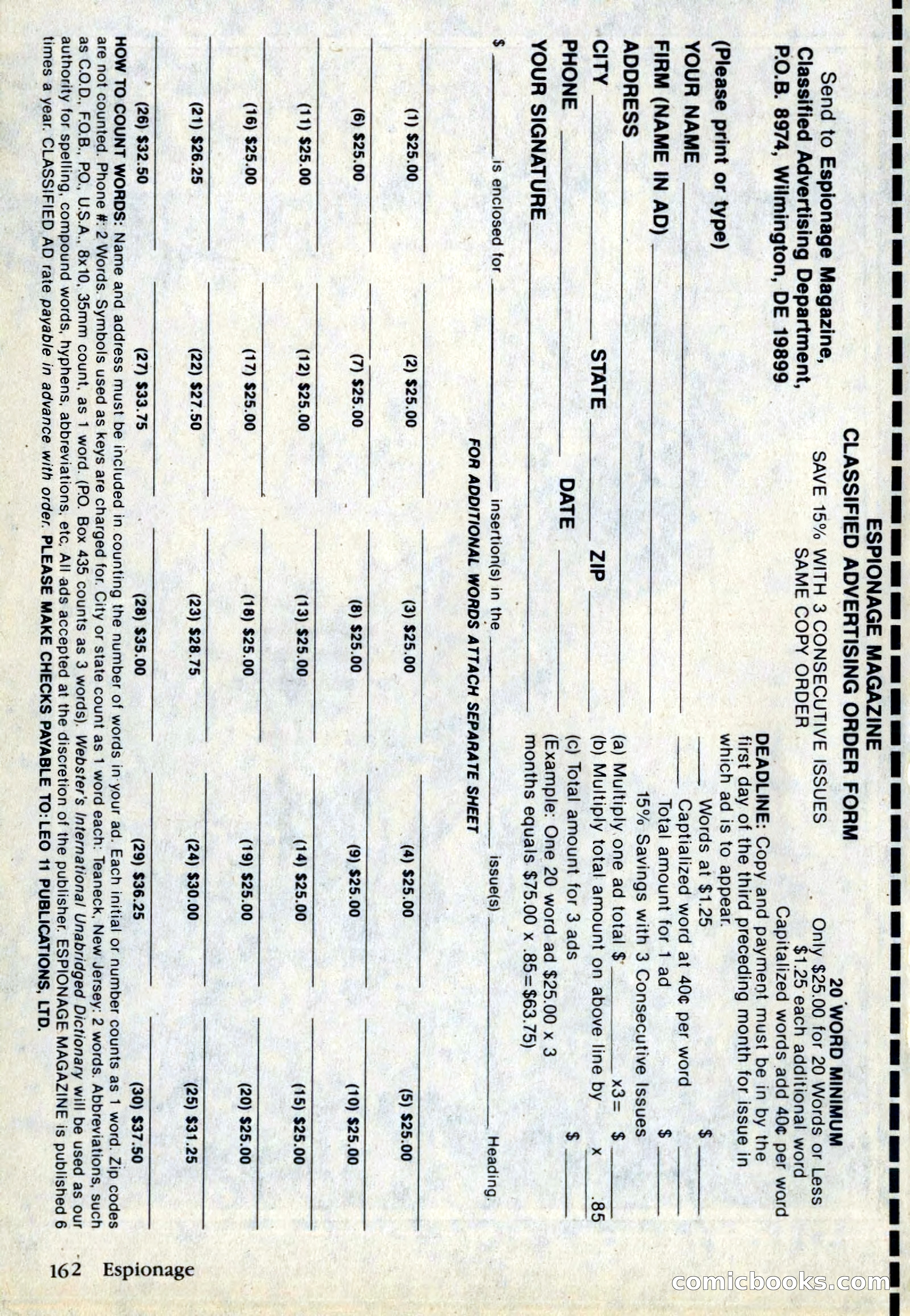 Espionage Magazine, Vol. 1, No. 1 — page 162 of 164
